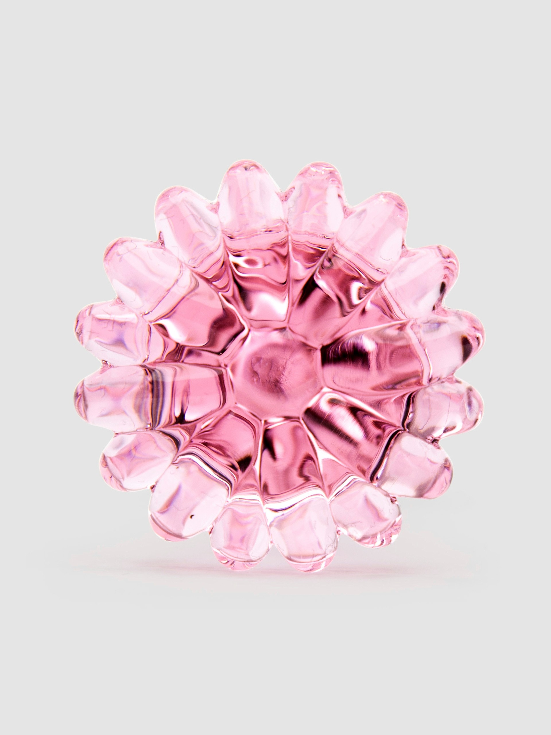 Lovehoney Medium Daisy Sensual Glass Butt Plug 3 Inch, Pink, hi-res
