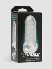 Doc Johnson OptiMALE Extra 2 Inch Girthy Penis Extender with Balls Strap, Clear, hi-res