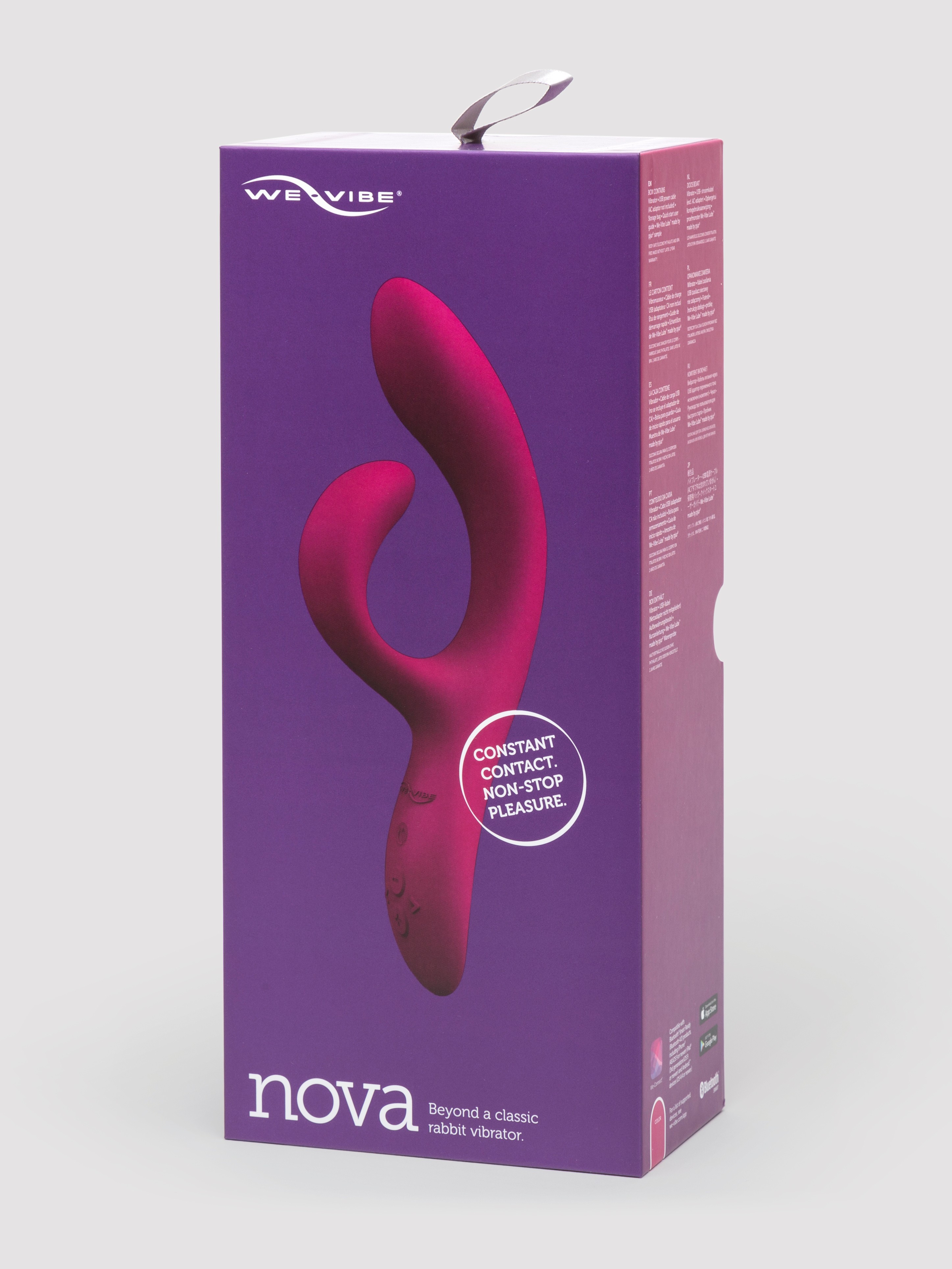 We-Vibe Nova 2 App Controlled Rechargeable Rabbit Vibrator, Pink, hi-res