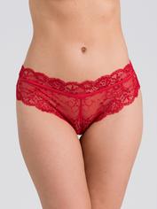 Lovehoney Criss-Cross Crotchless Knickers, Red, hi-res