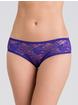 Lovehoney Crotchless Lace Ruffle-Back Knickers, Purple, hi-res