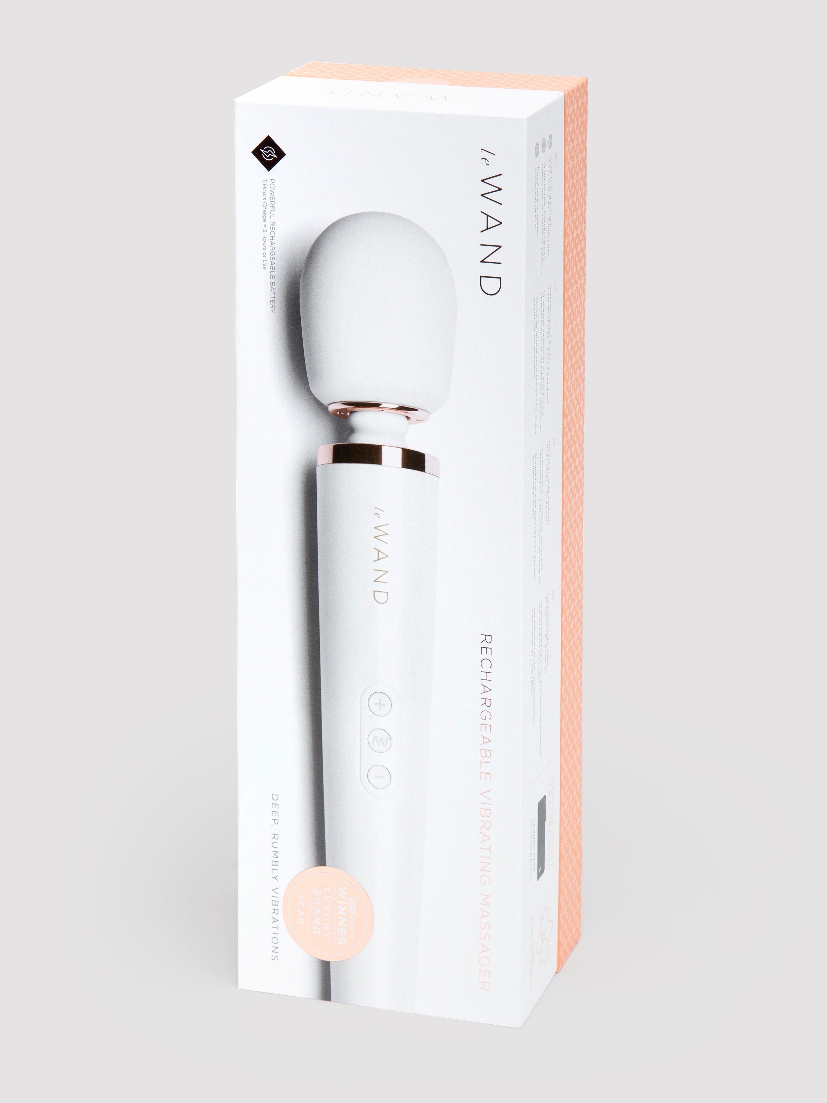 Le Wand Rechargeable Massage Wand Vibrator, White, hi-res