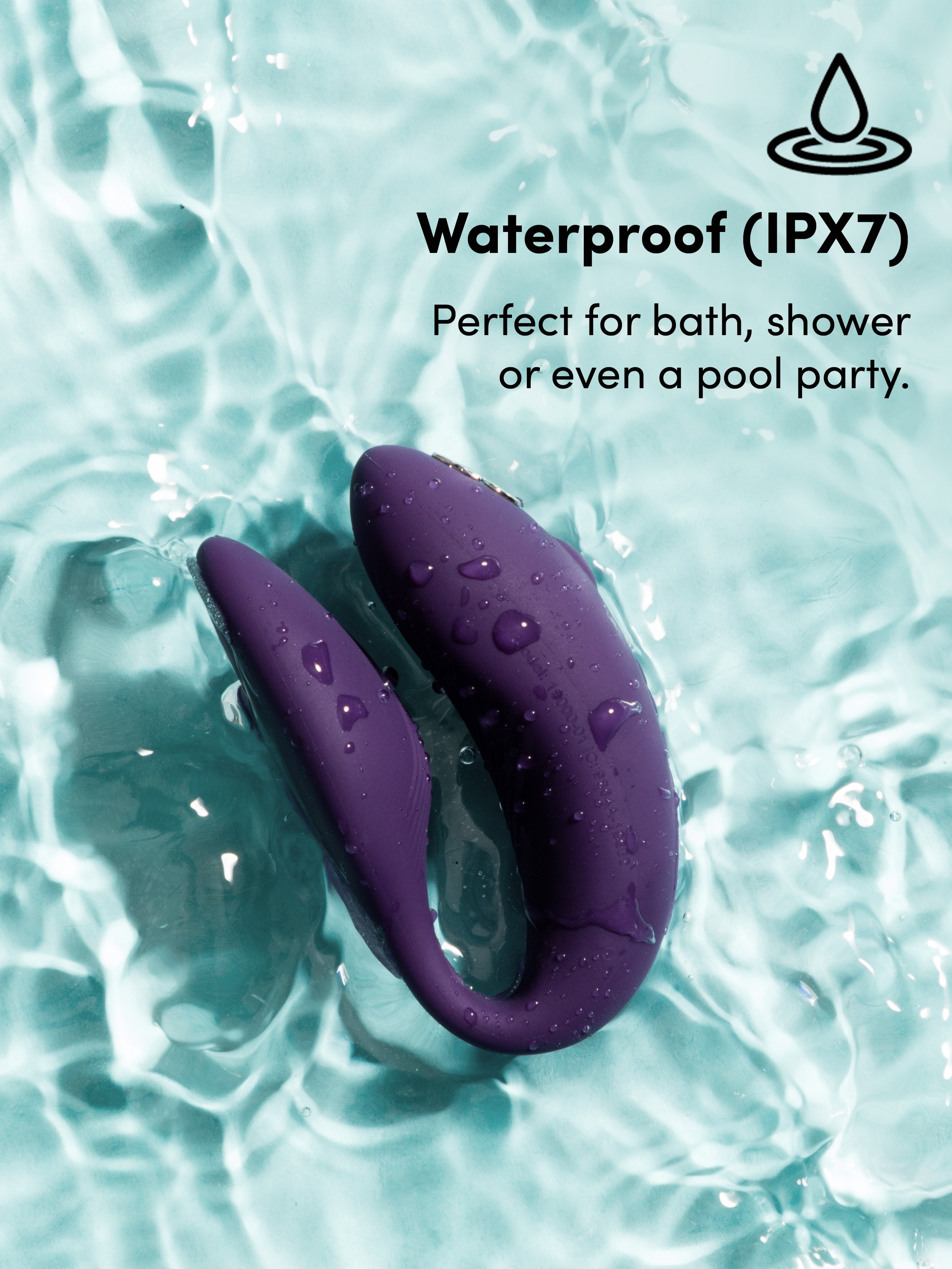 We-Vibe Chorus App and Remote Controlled Rechargeable Couple's Vibrator, Purple, hi-res