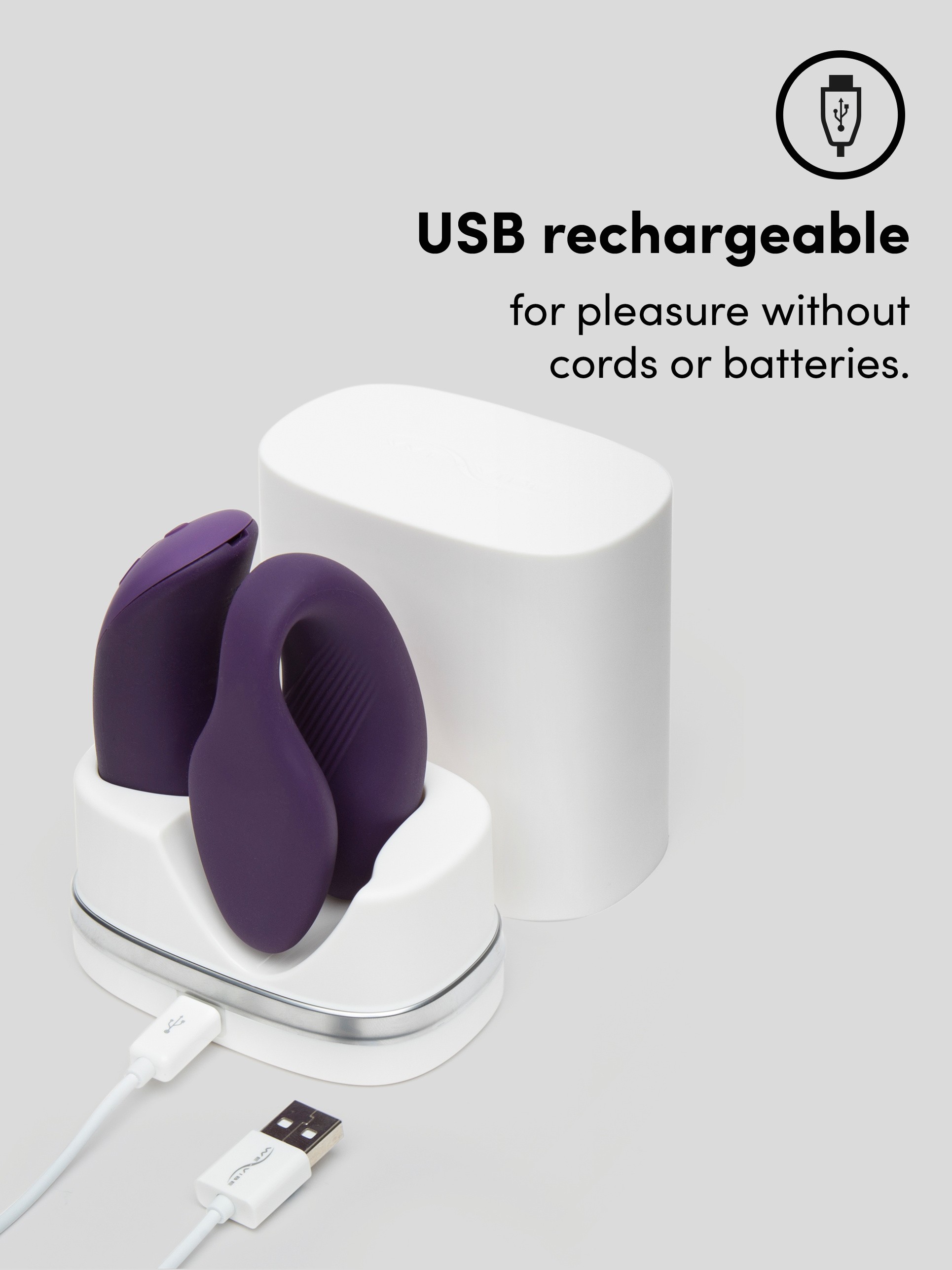 We-Vibe Chorus App and Remote Controlled Rechargeable Couple's Vibrator, Purple, hi-res