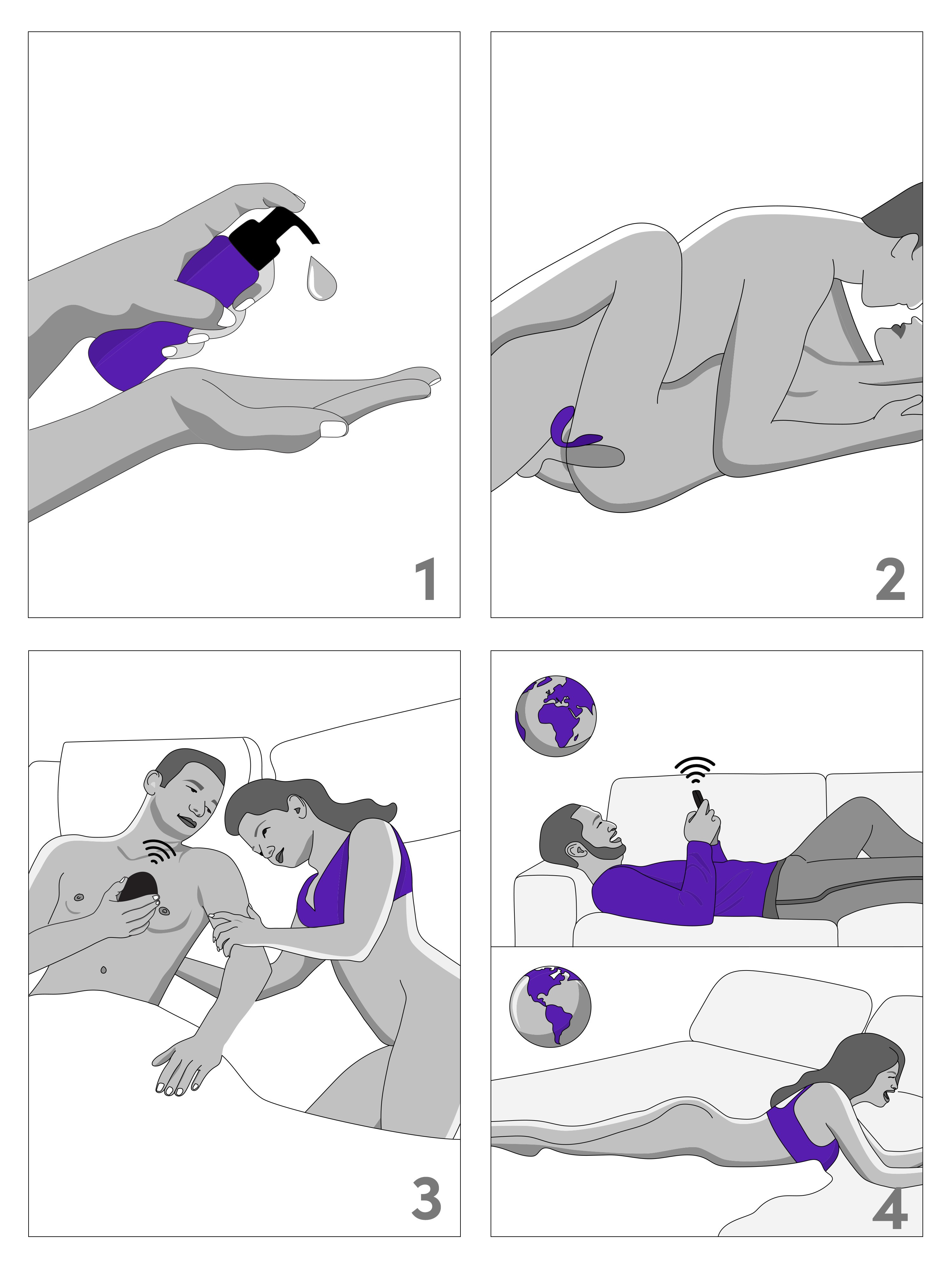 We-Vibe Chorus App and Remote Controlled Rechargeable Couple's Vibrator, Purple, hi-res