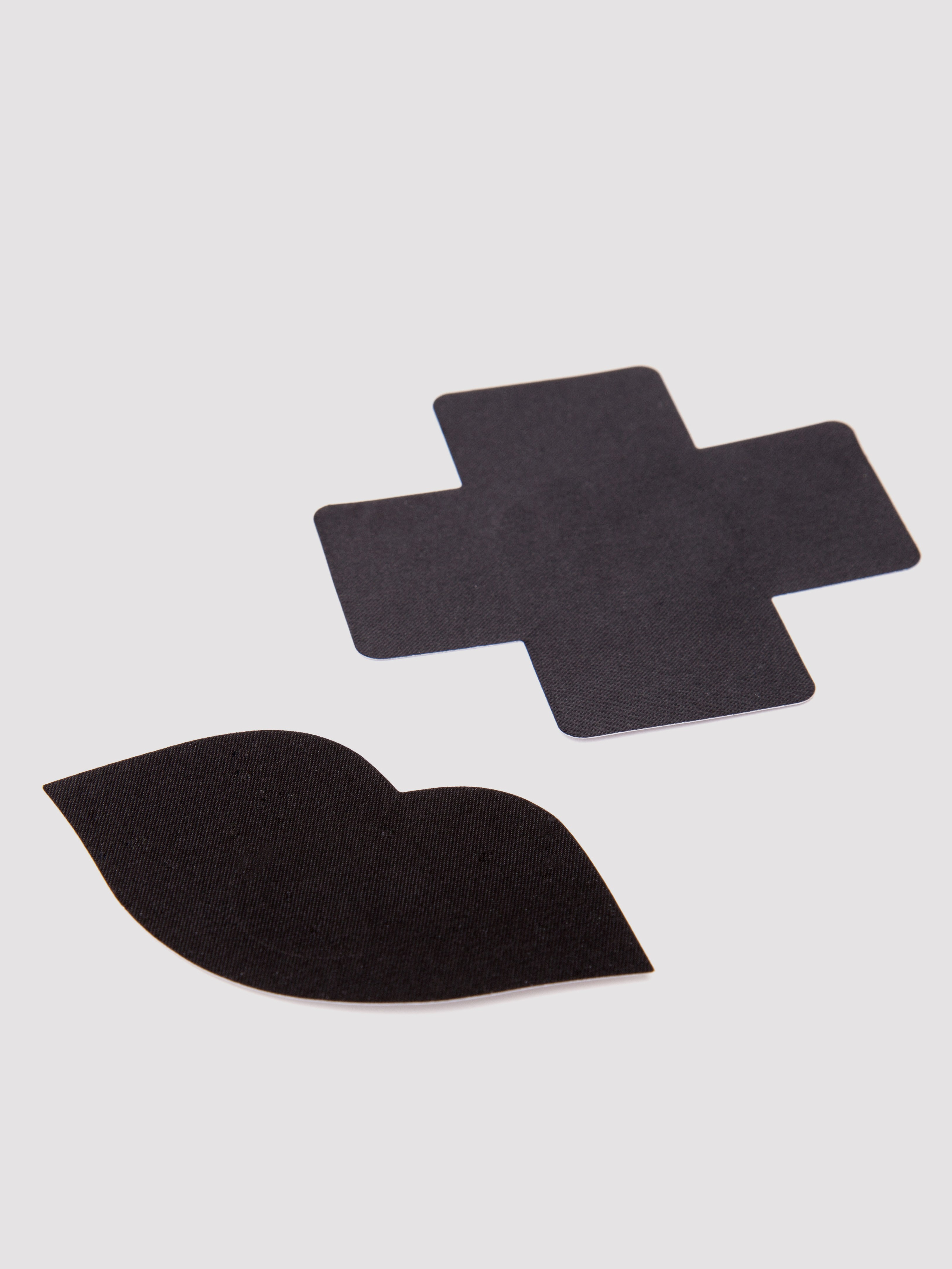 Dreamgirl Black Cross and Lips Nipple Pasties (2 Pairs), Black, hi-res