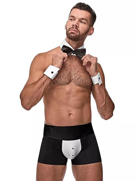 Male Power Sexy Butt-ler Costume, Black, hi-res