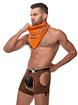 Male Power Cocky Cowboy Costume, Brown, hi-res