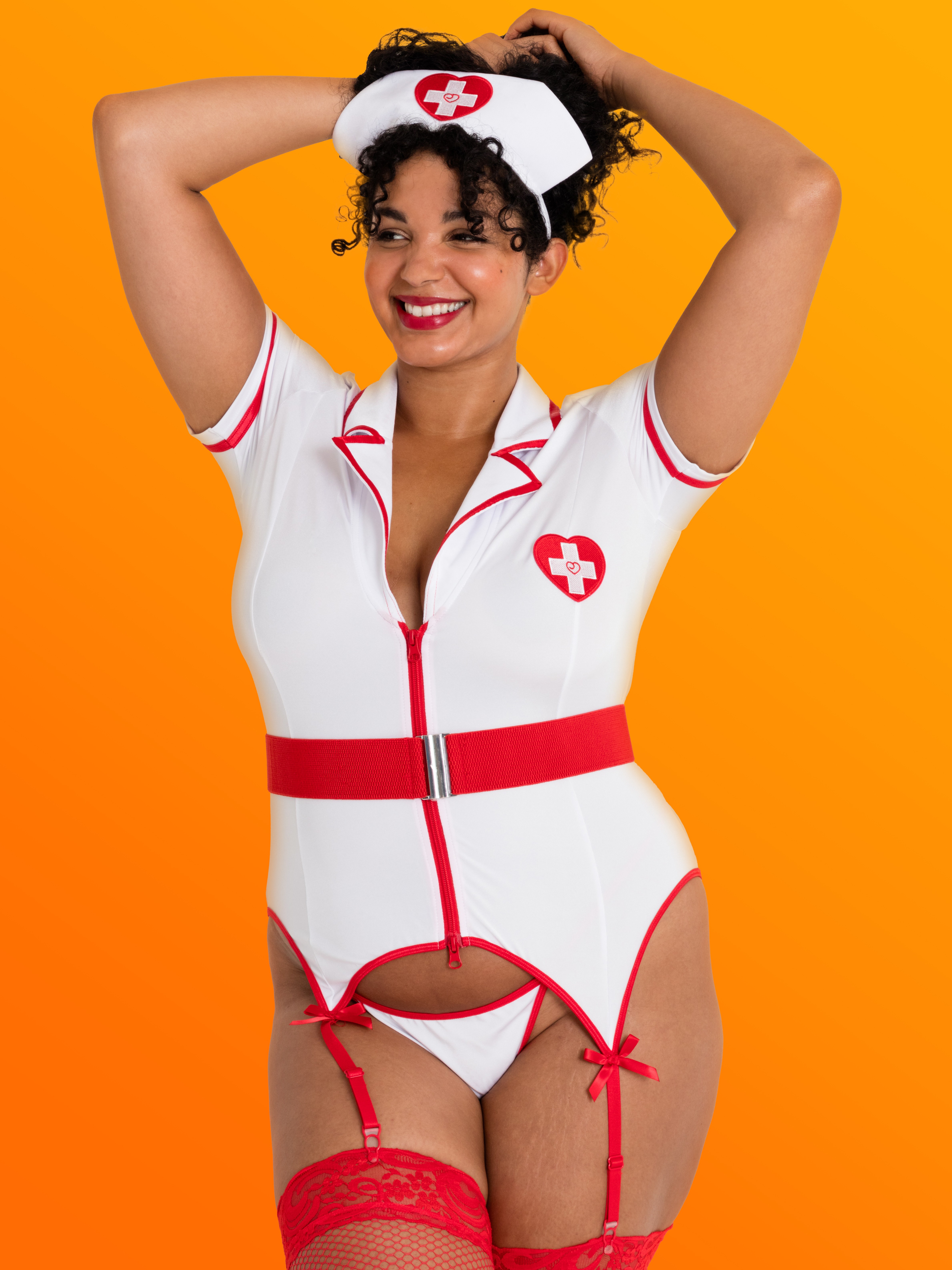 Lovehoney Fantasy Heartbeat Hottie Nurse Costume, White, vanilla