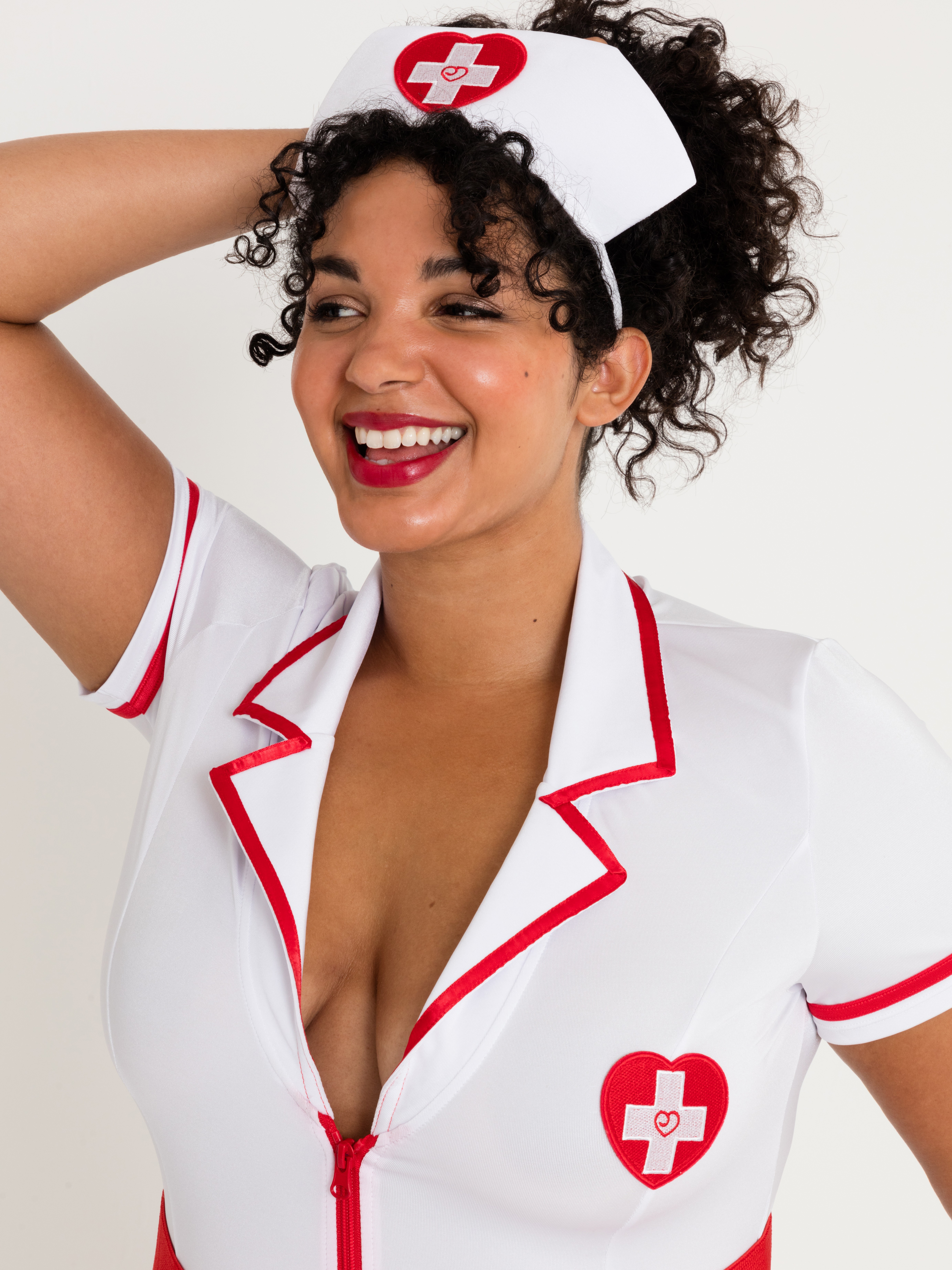 Lovehoney Fantasy Heartbeat Hottie Nurse Costume, White, hi-res