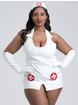 Lovehoney Fantasy Plus Size Naughty PVC-Look Nurse Costume, White, hi-res