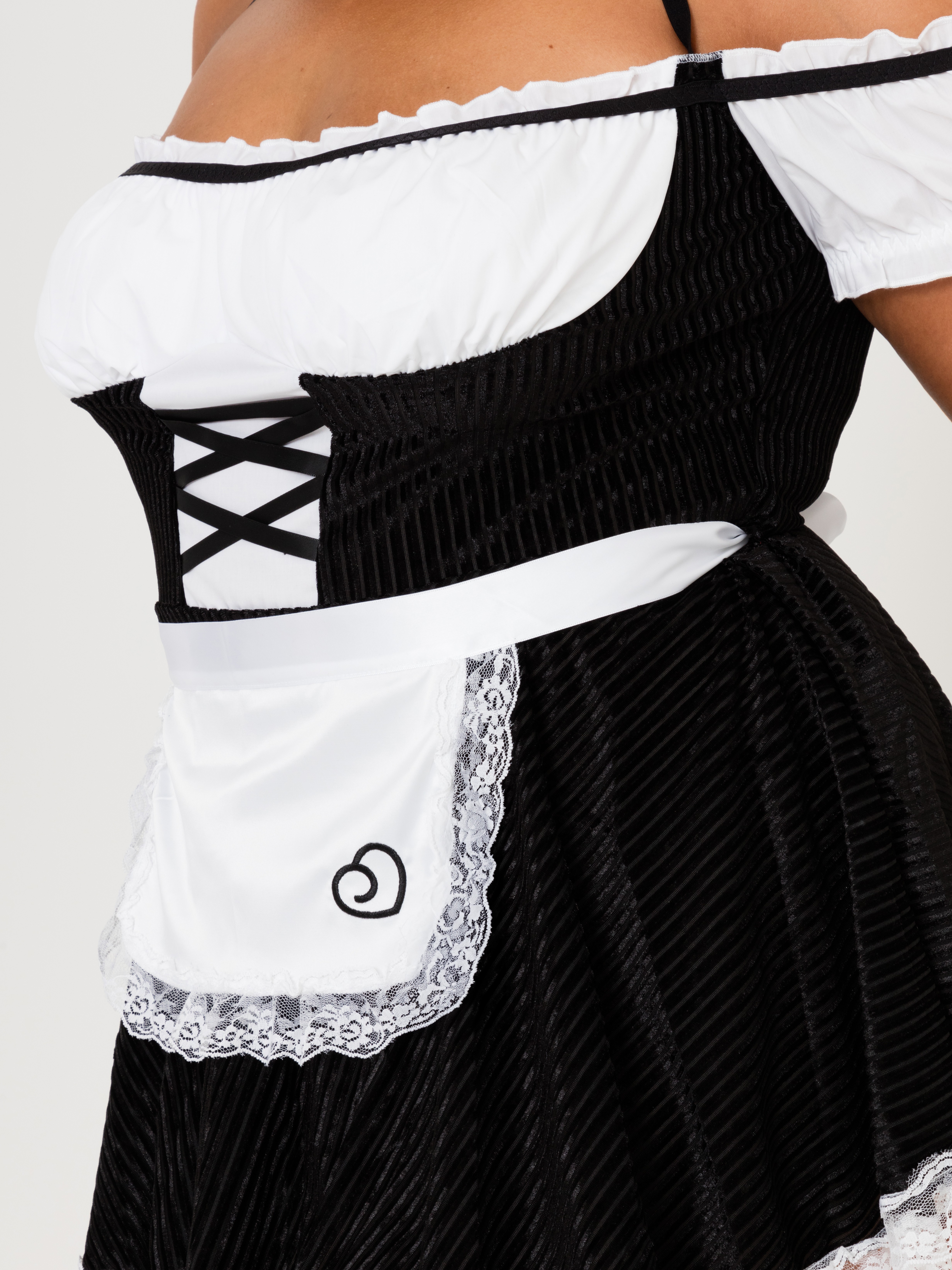 Lovehoney Fantasy French Fancy Maid Costume, Black, hi-res