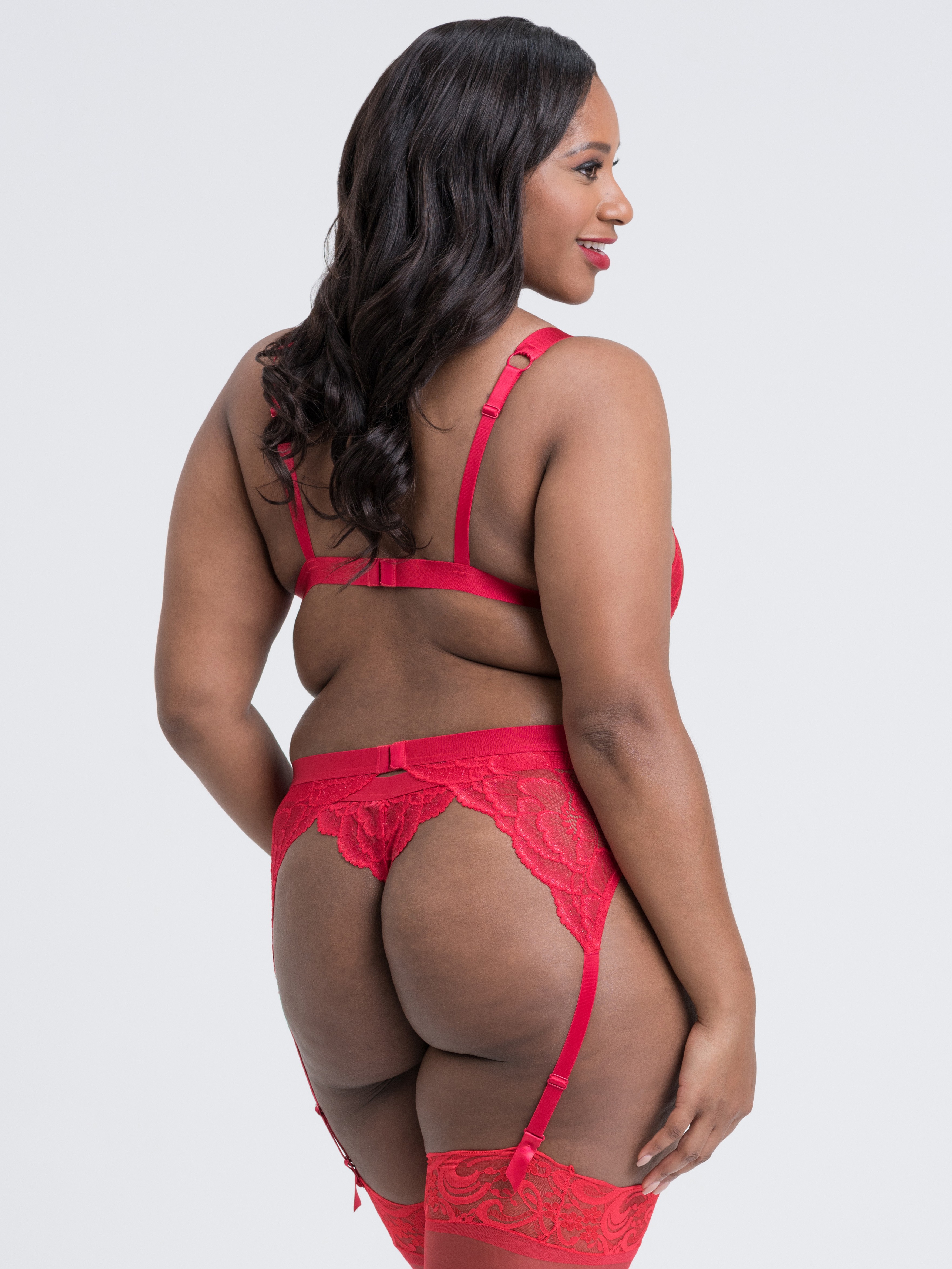 Lovehoney Beau Red Lace Bra Set, Red, hi-res