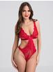 Lovehoney Beau Red Lace Cut-Out Body, Red, hi-res