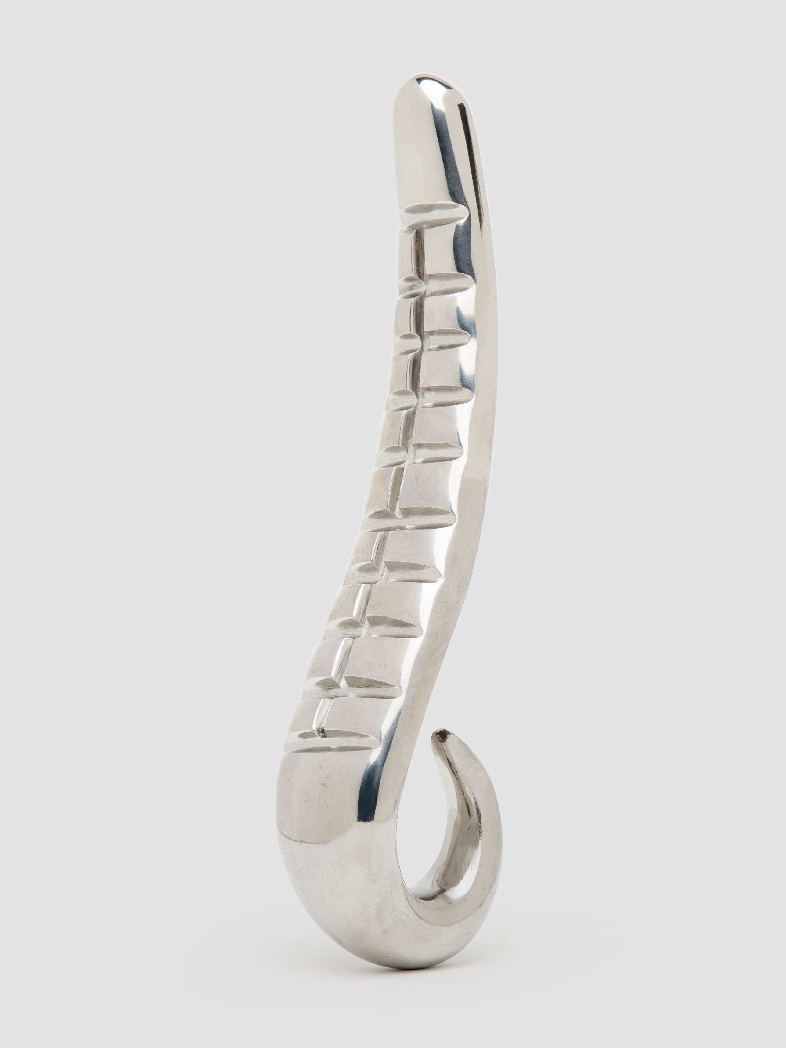 Devil's Tongue Stainless Steel Dildo, Silver, hi-res