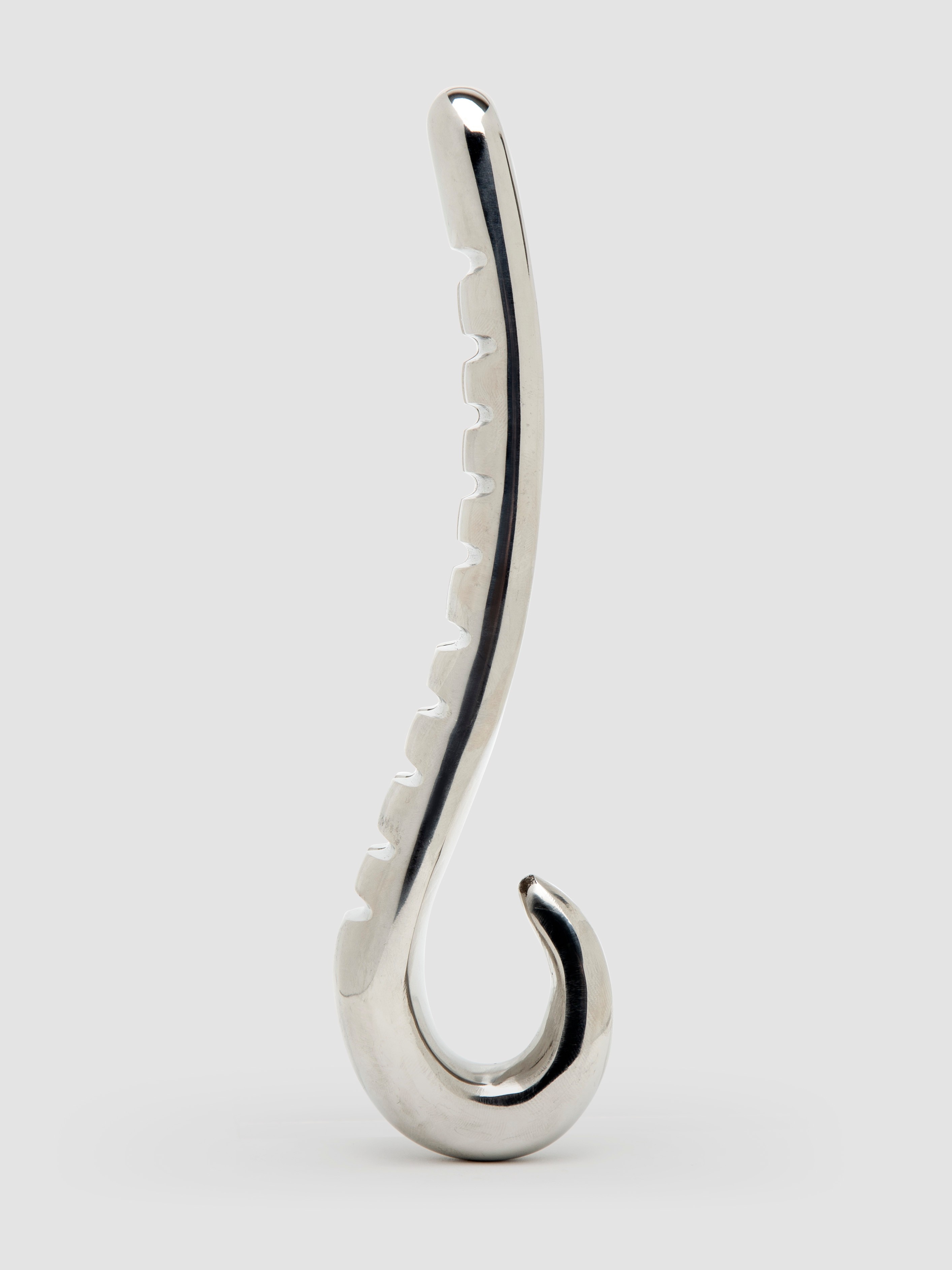 Devil's Tongue Stainless Steel Dildo, Silver, hi-res