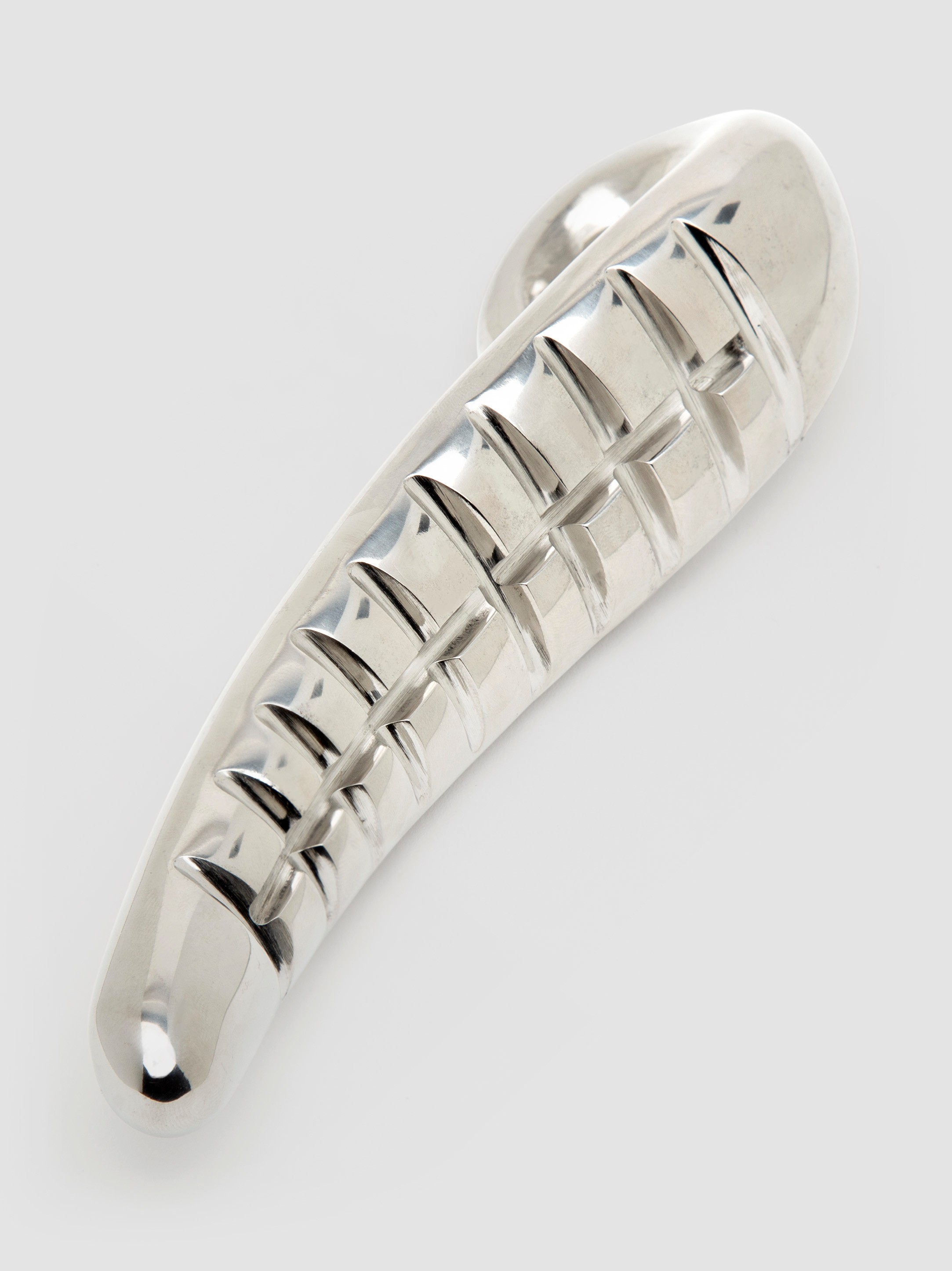 Devil's Tongue Stainless Steel Dildo, Silver, hi-res