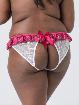 Lovehoney Plus Size Lace and Tartan Frill Crotchless Knickers