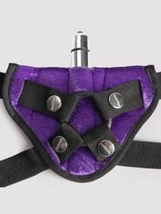 Tantus Beginner's Unisex Vibrating Strap-On Harness Kit (6 Piece), Purple, hi-res