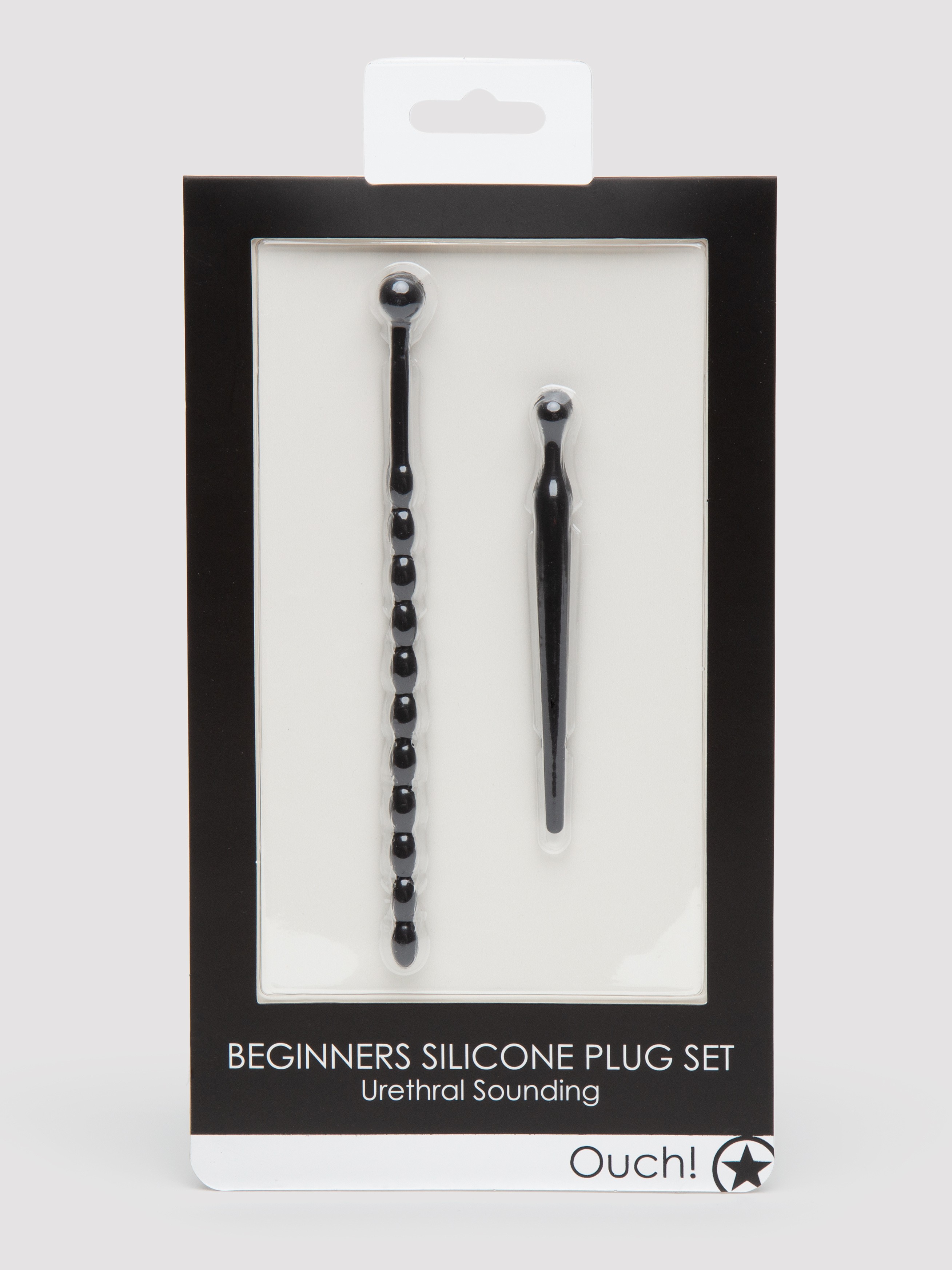 Ouch! Beginner's 3mm/5mm Silicone Urethral Dilator Set, Black, hi-res