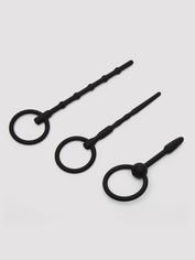 Ouch! Beginner's Silicone Hollow Urethral Plug Set (3 Piece), Black, hi-res