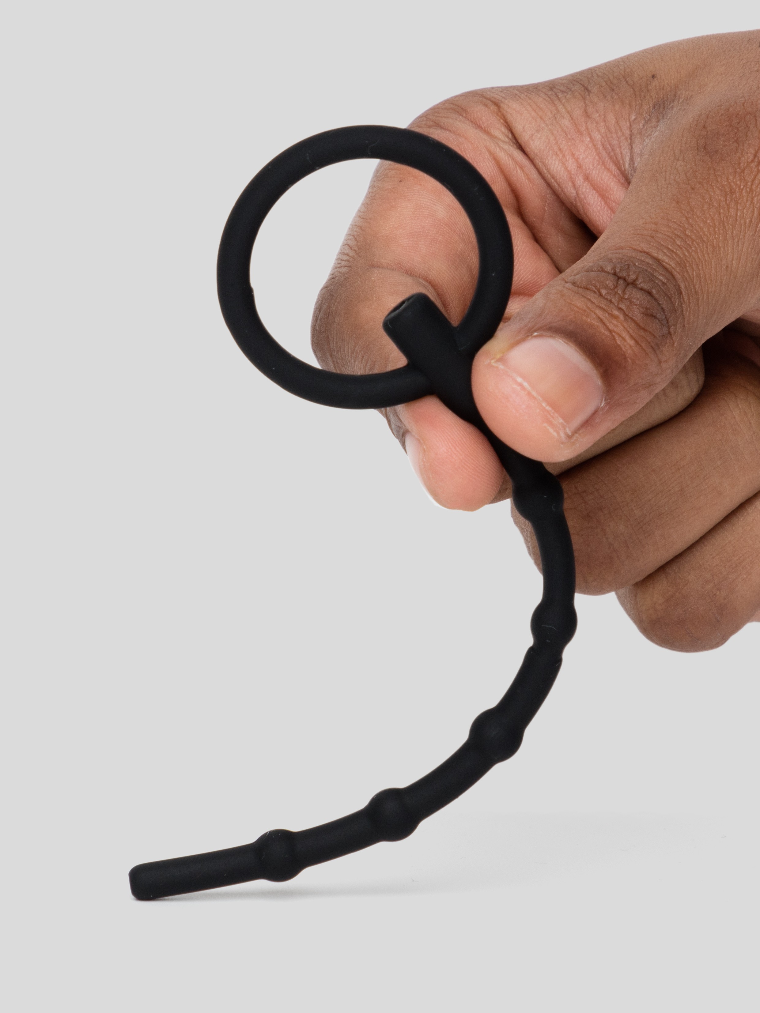 Ouch! Beginner's Silicone Hollow Urethral Plug Set (3 Piece), Black, hi-res