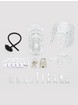 Man Cage Medium Chastity Cage with Silicone Urethral Sound, Clear, hi-res