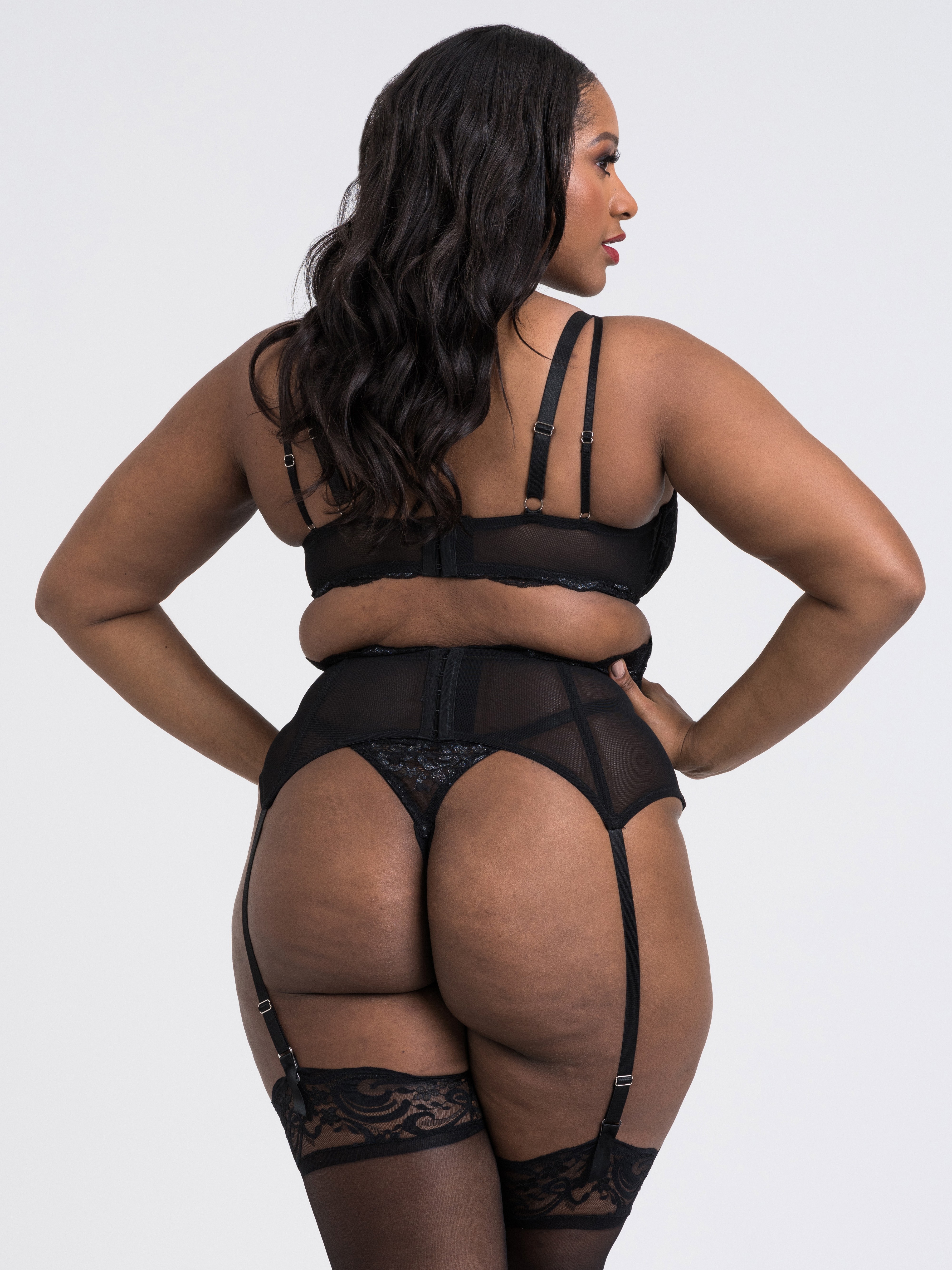 Lovehoney Dark Enchantment Black Lace Bra Set, Black, hi-res