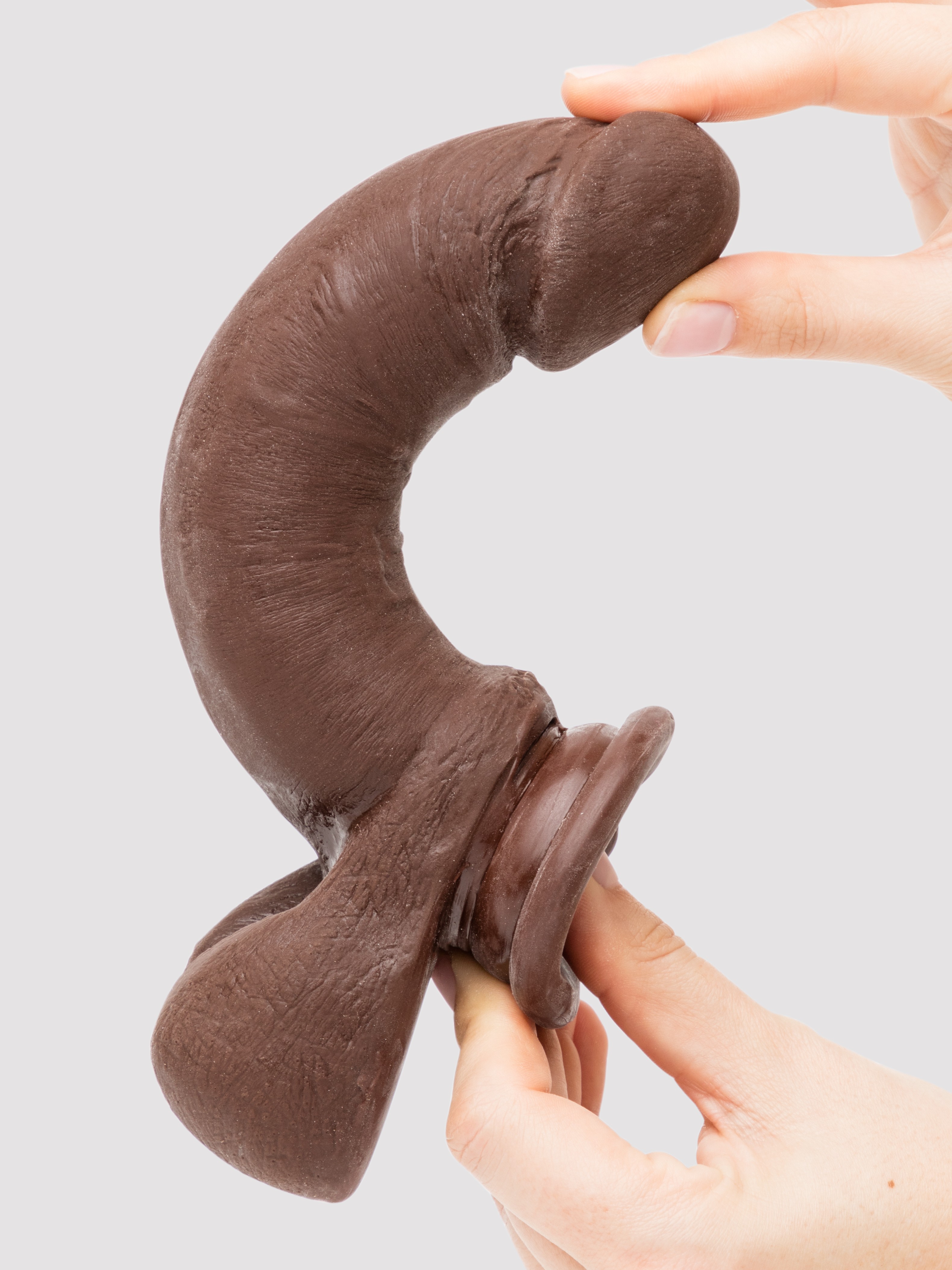 Doc Johnson The D Perfect D Dual-Density Realistic Dildo 7 Inch, Flesh Brown, hi-res