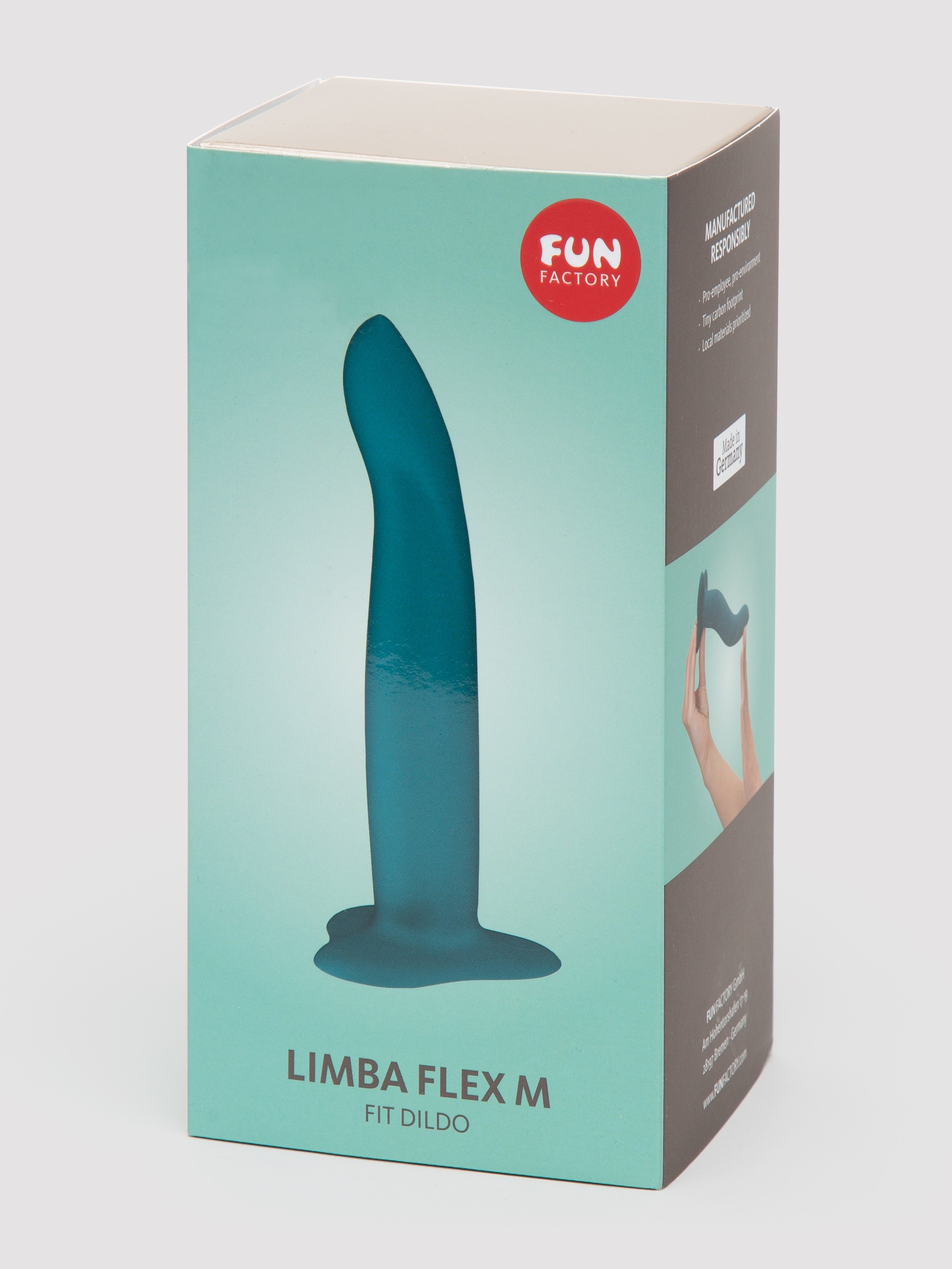 Fun Factory Limba Flex Posable Silicone Dildo 6.5 Inch, Blue, hi-res