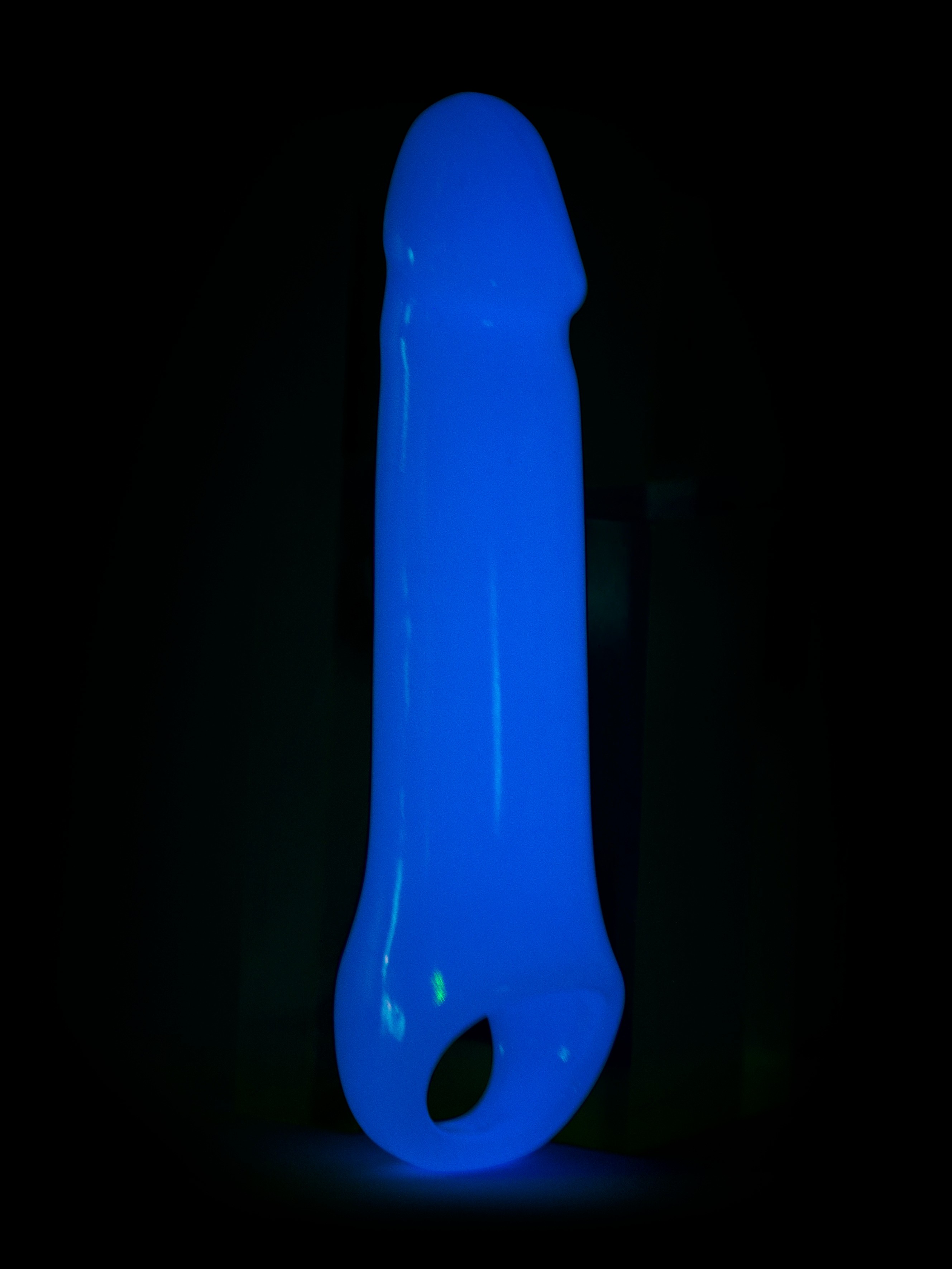 Firefly Glow-in-the-Dark 1 Extra Inch Penis Extender 6.5 Inch, Blue, hi-res
