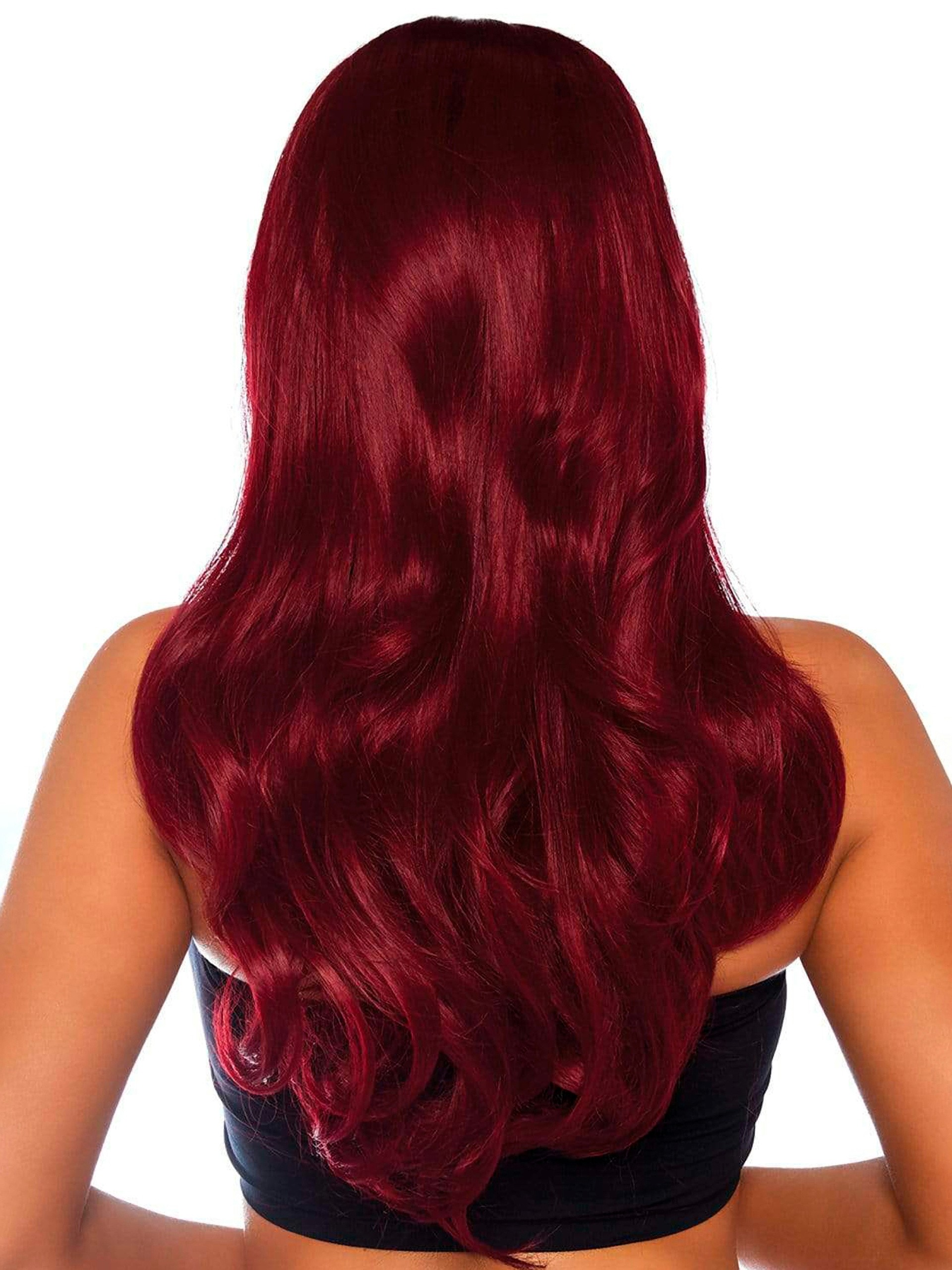 Leg Avenue Long Wavy Red Wig, Red, hi-res