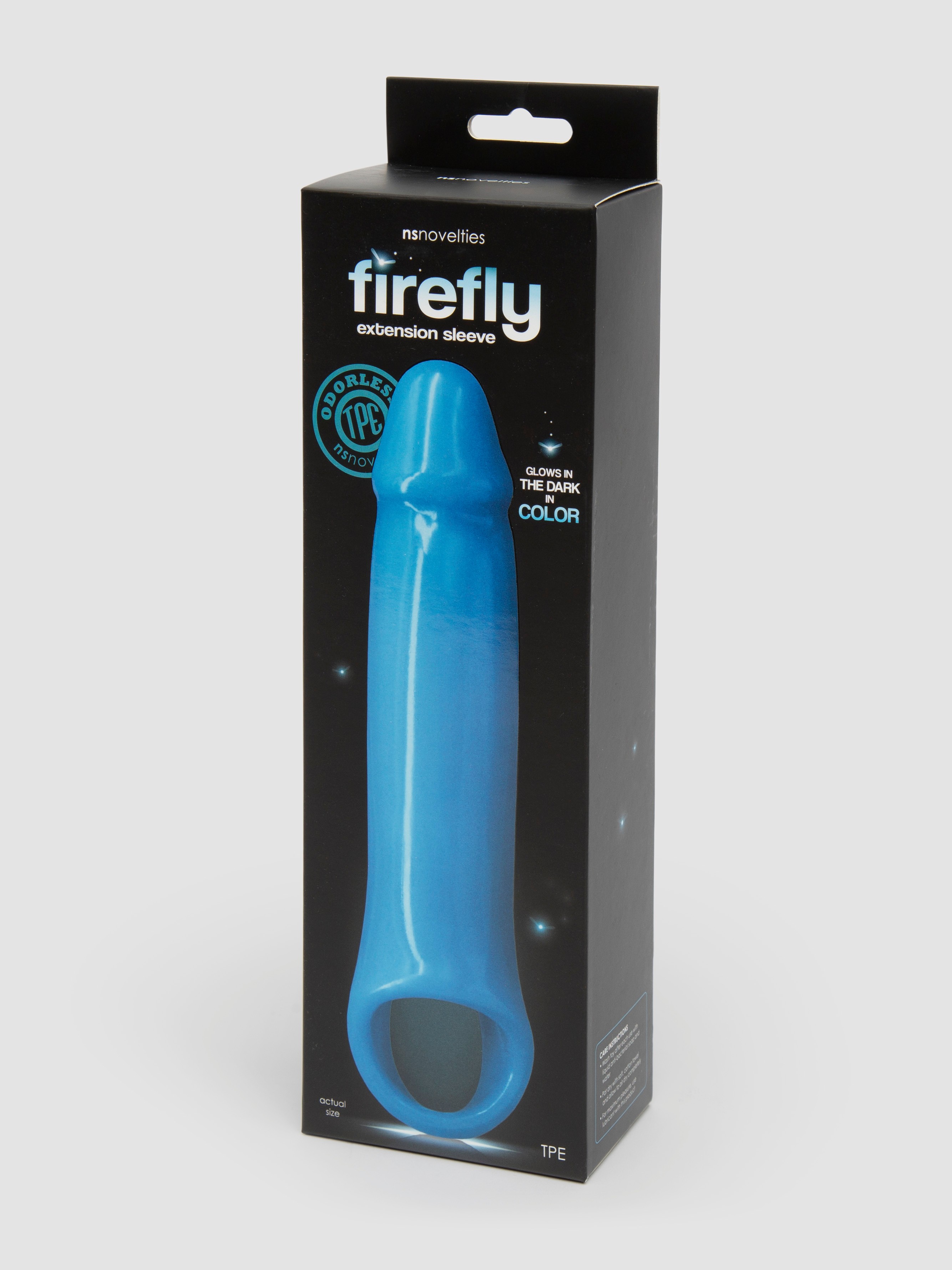 Firefly Glow-in-the-Dark 1 Extra Inch Penis Extender 8 Inch, Blue, hi-res