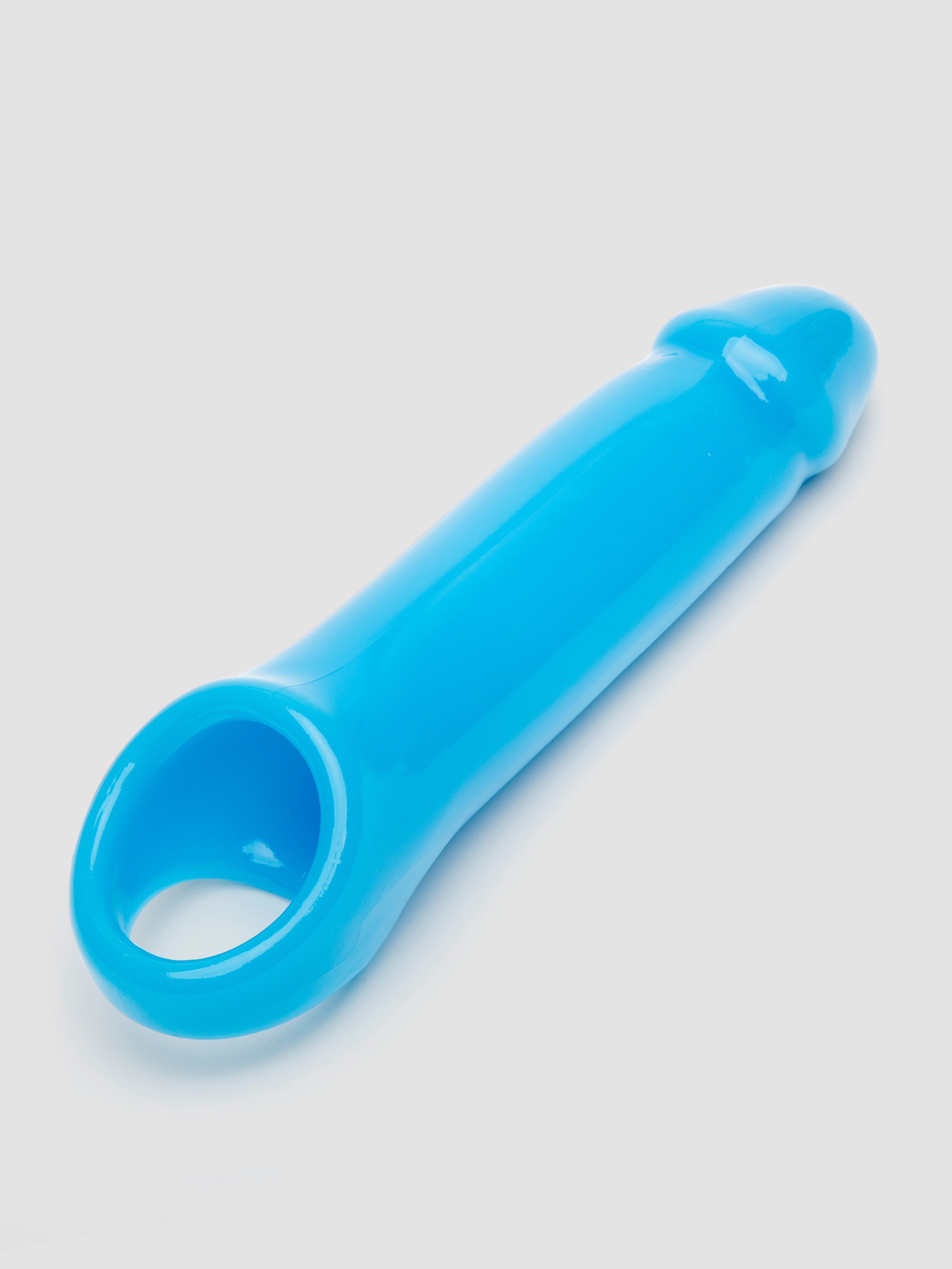 Firefly Glow-in-the-Dark 1 Extra Inch Penis Extender 9 Inch, Blue, hi-res