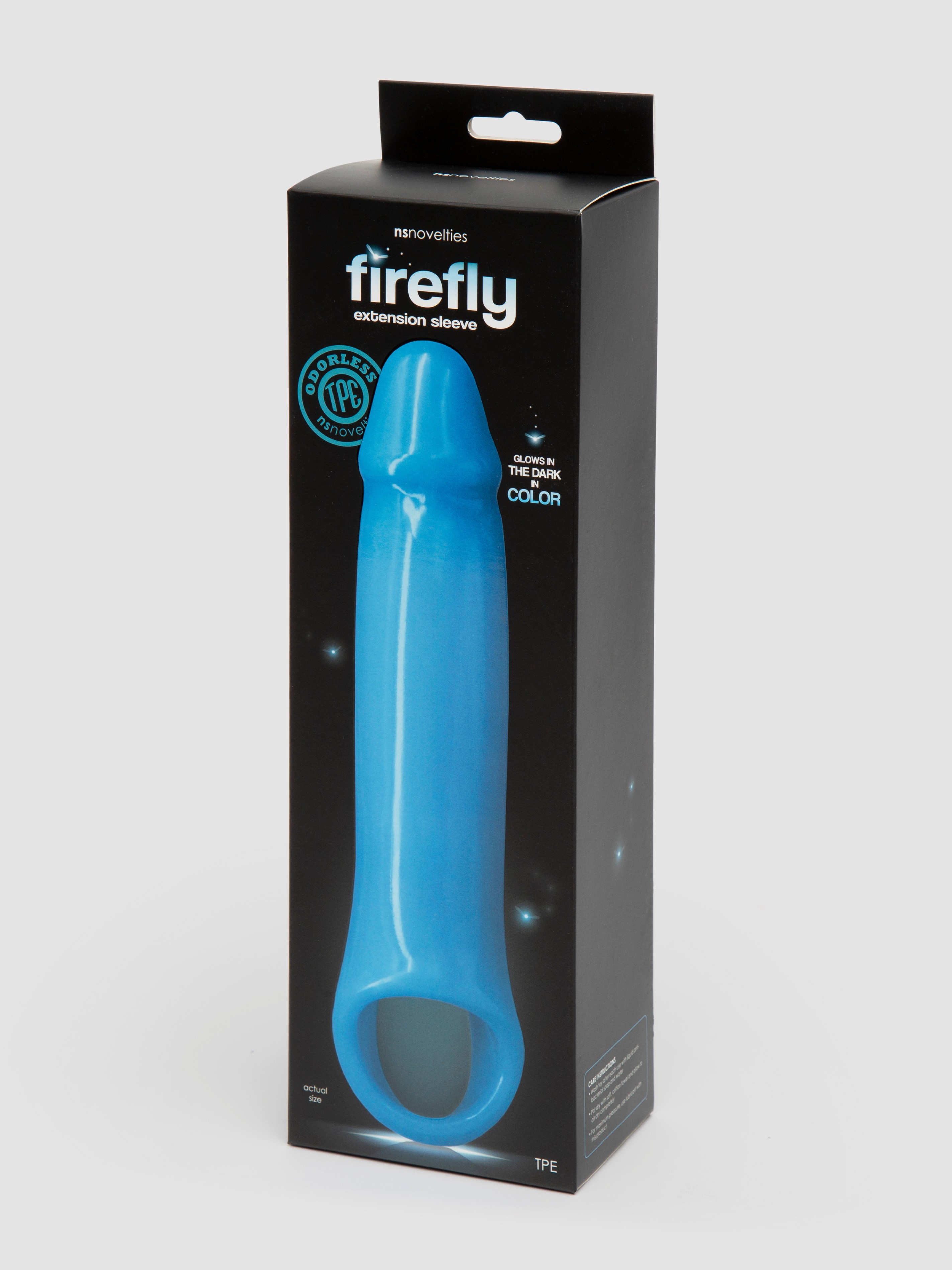 Firefly Glow-in-the-Dark 1 Extra Inch Penis Extender 9 Inch, Blue, hi-res
