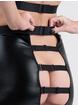 Lovehoney Fierce Caged Desire Wet Look Top and Skirt Set, Black, hi-res