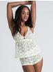 Lovehoney Mindful Mint Green Lace Cami and Shorts Set, Green, hi-res