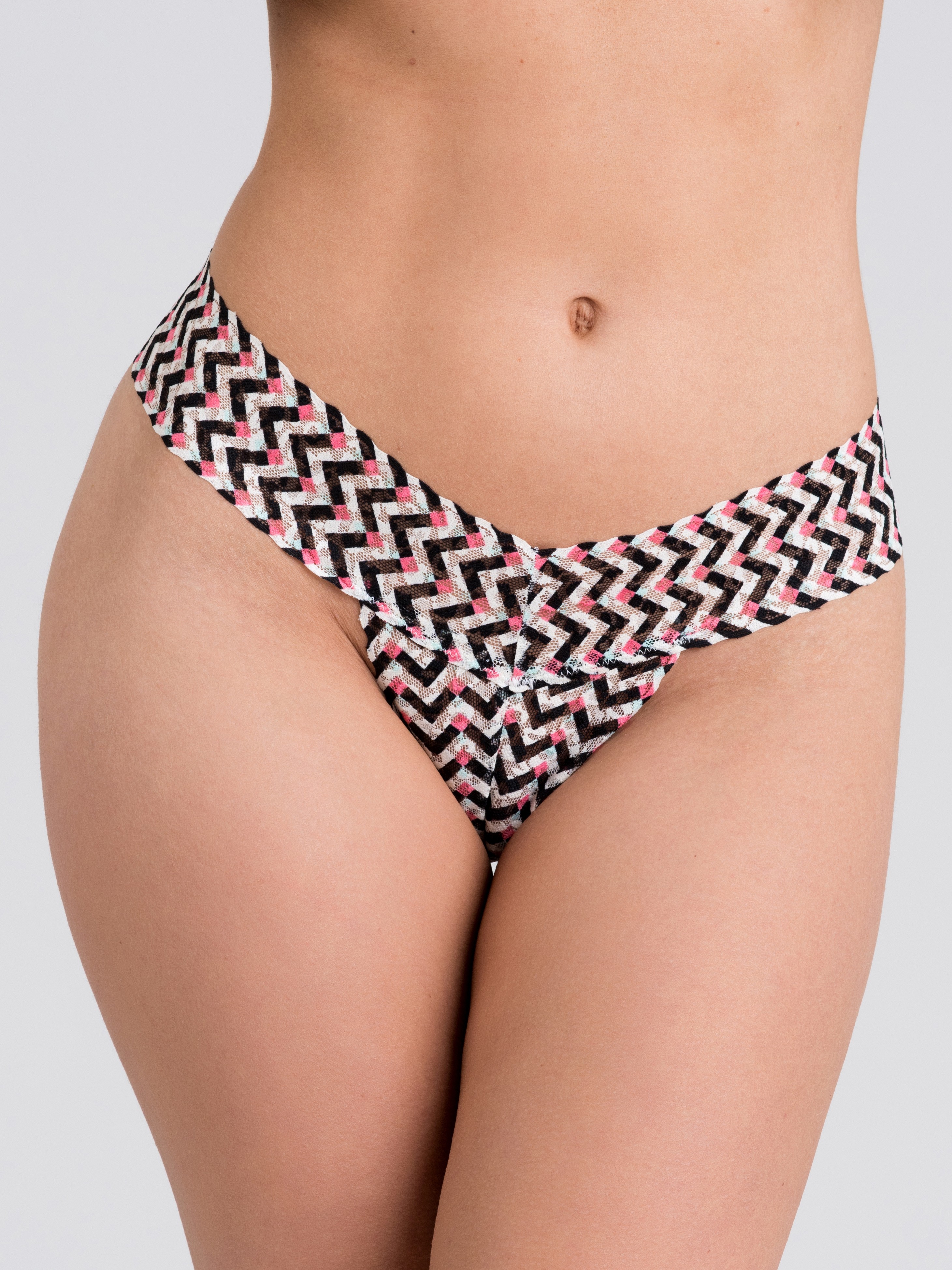 Lovehoney Sweet Cheeks Lace Thong Set (3 Pack), Pink, hi-res