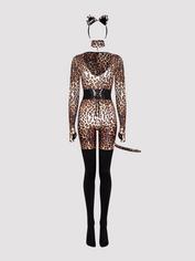 Lovehoney Feline Frisky Leopard Print Catsuit Costume, Brown, hi-res