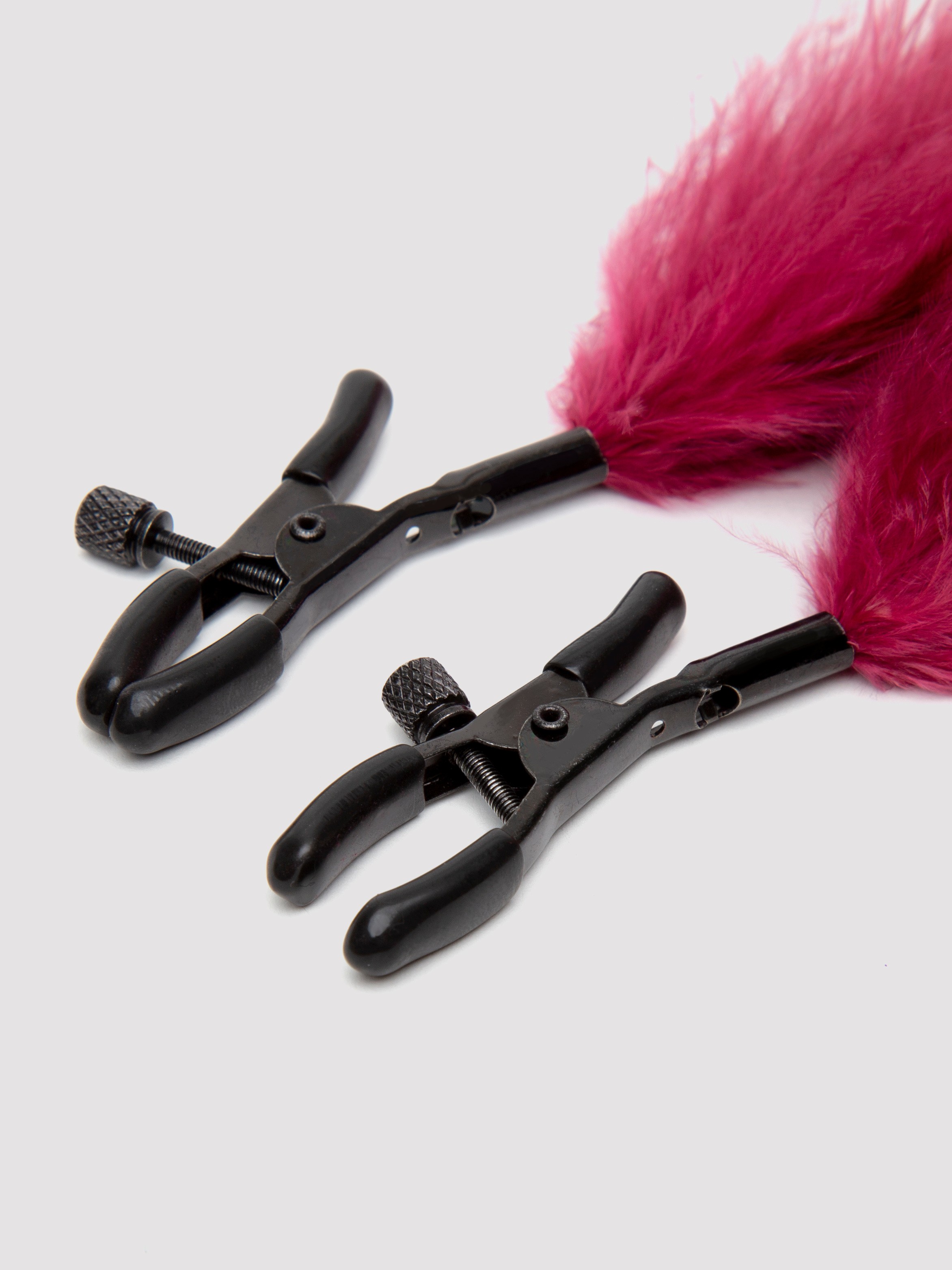 Sex & Mischief Feather Nipple Clamps, Purple, hi-res