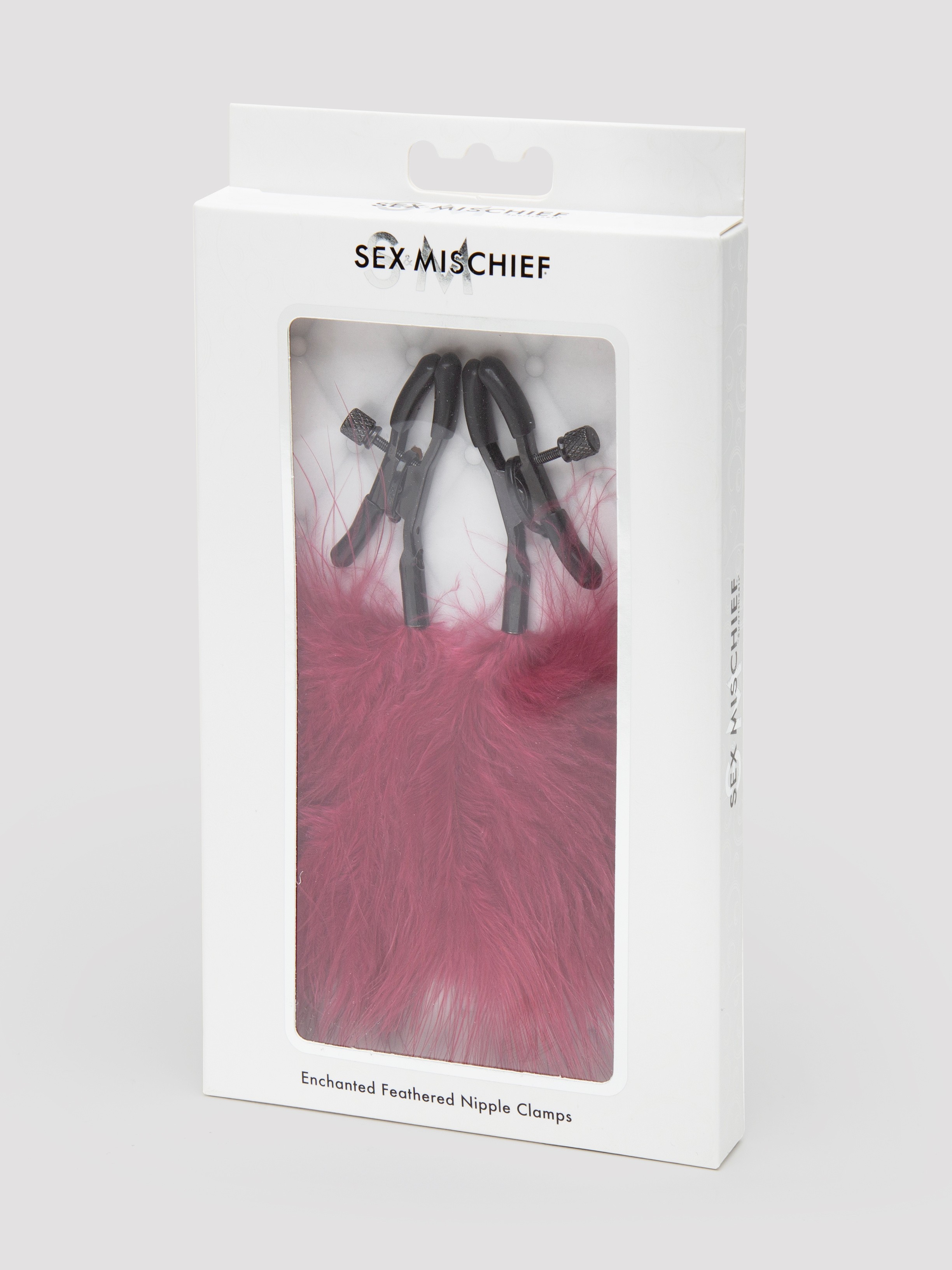 Sex & Mischief Feather Nipple Clamps, Purple, hi-res