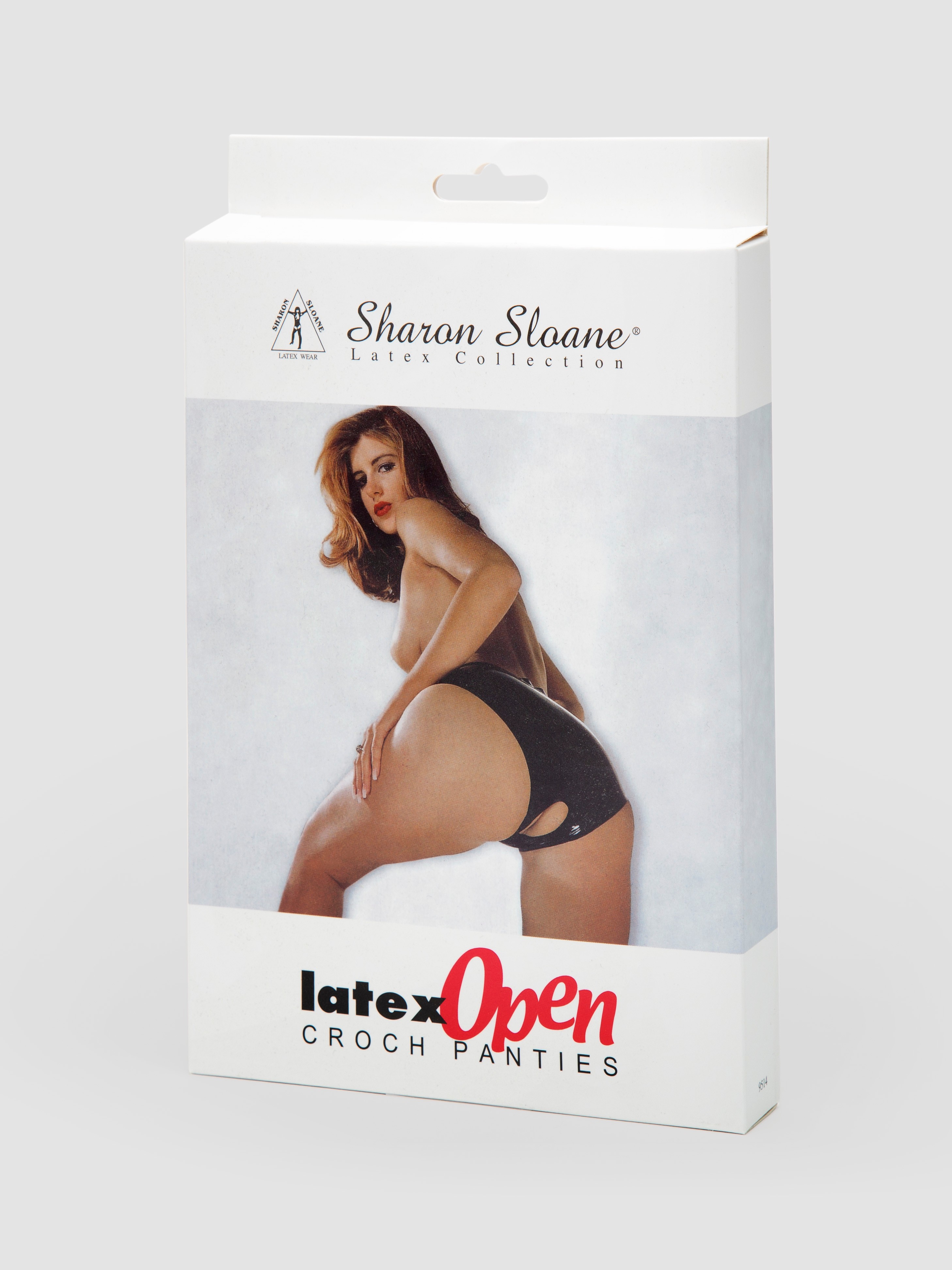 Sharon Sloane Crotchless Latex Knickers, Black, hi-res