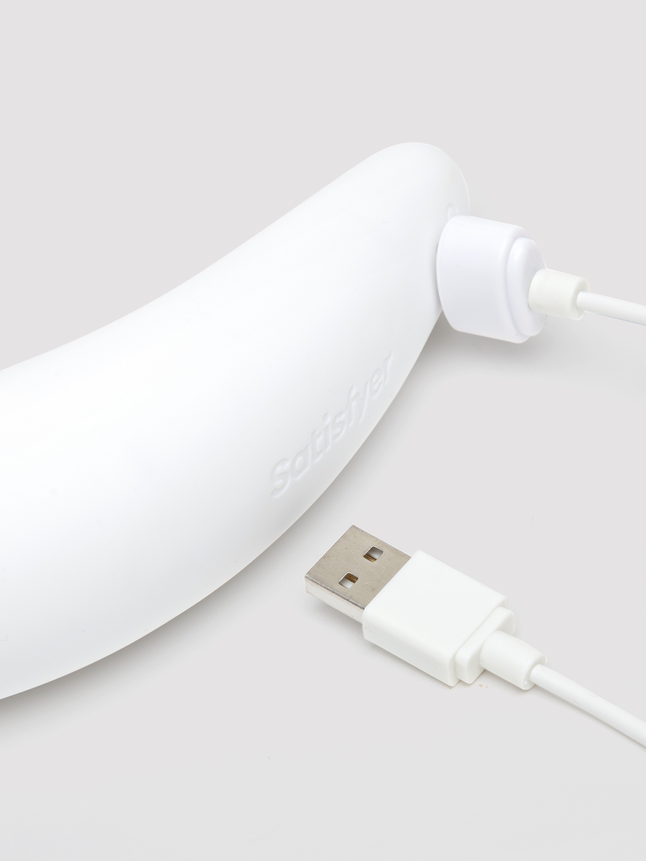 Satisfyer Curvy 2+ App Controlled Rechargeable Vibrating Clitoral Stimulator, White, hi-res