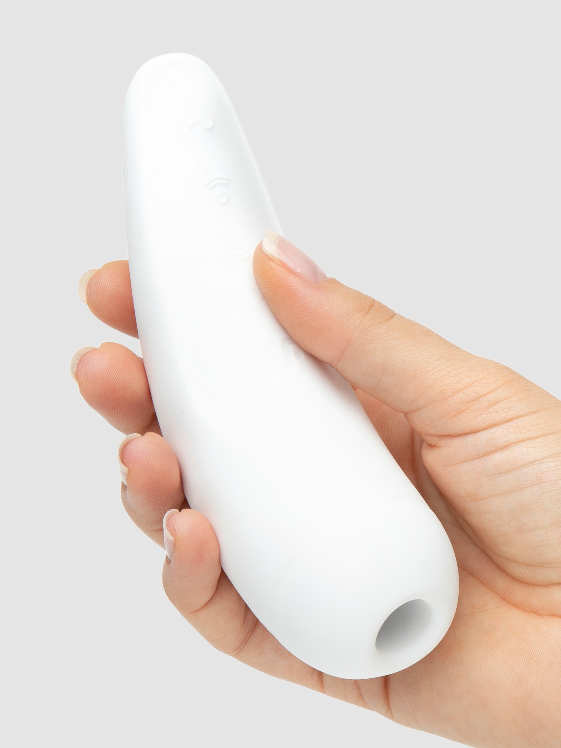 Satisfyer Curvy 2+ App Controlled Rechargeable Vibrating Clitoral Stimulator, White, hi-res