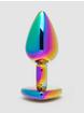 Rear Assets kleiner Analplug aus Aluminium mit Regenbogen-Herz Kristall 5 cm, Rainbow, hi-res