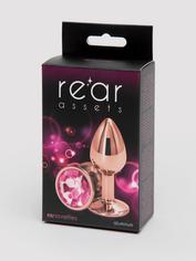 Rear Assets Small Jewelled Rose Gold Metal Butt Plug 2 Inch, Gold, hi-res