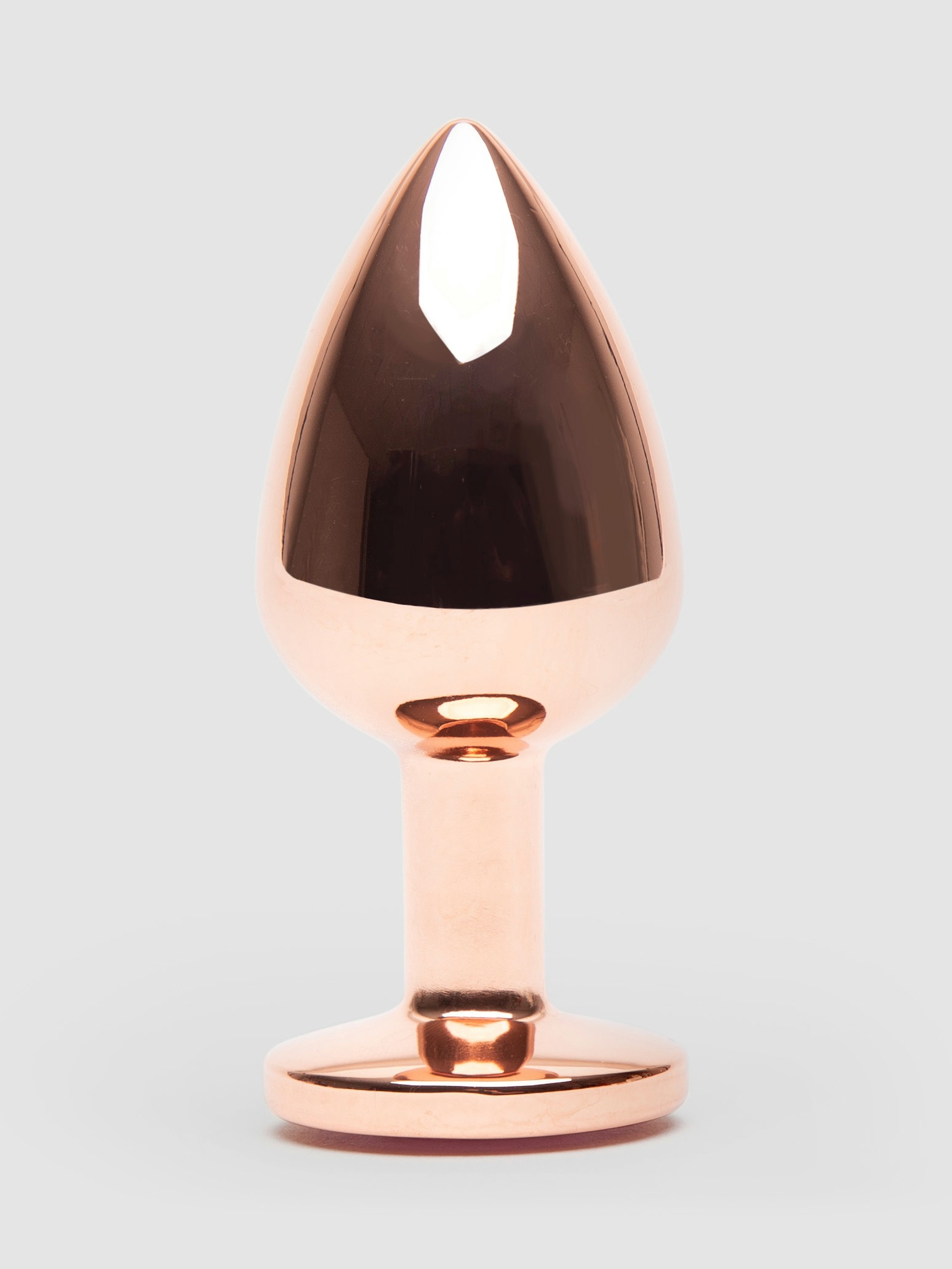 Rear Assets Medium Jeweled Rose Gold Aluminum Butt Plug 2.5 Inch, Gold, hi-res