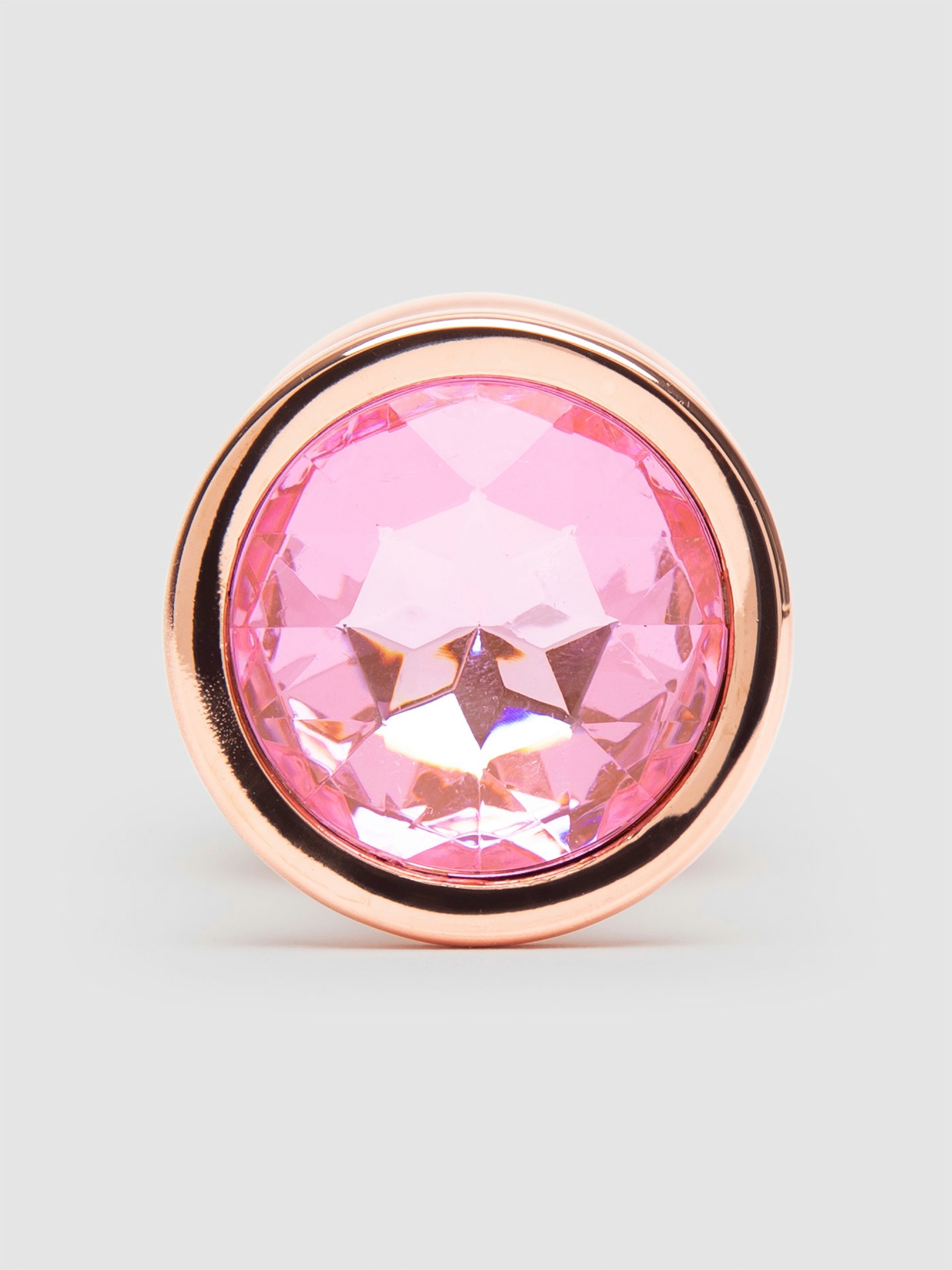 Rear Assets Medium Jeweled Rose Gold Aluminum Butt Plug 2.5 Inch, Gold, hi-res