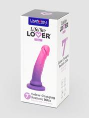 Lifelike Lover Luxe Realistic Colour-Changing Silicone Dildo 7 Inch, Purple, hi-res