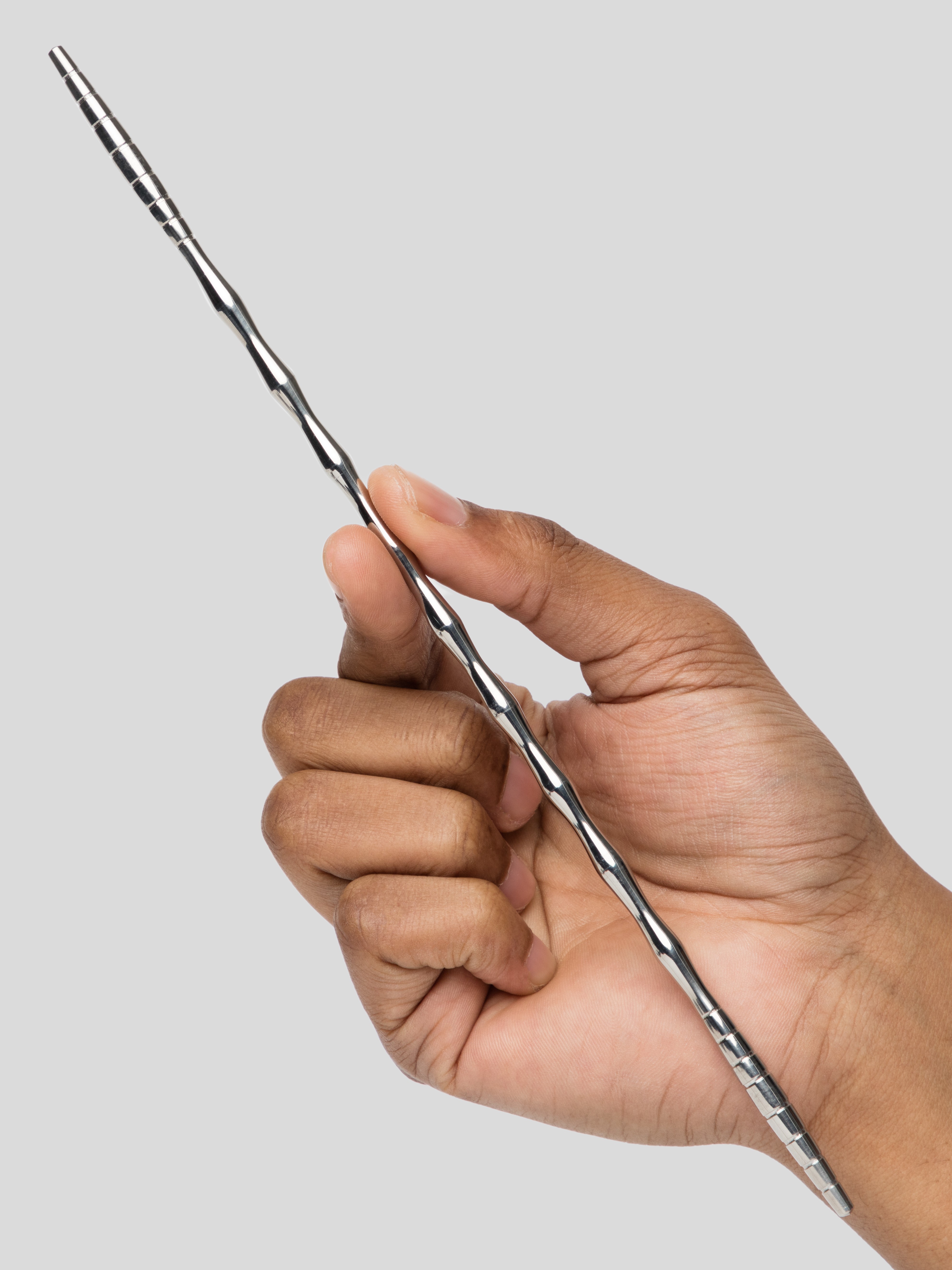 Penis Plug 6mm Double-Ended Stainless Steel Wavy Urethral Dilator, Silver, hi-res